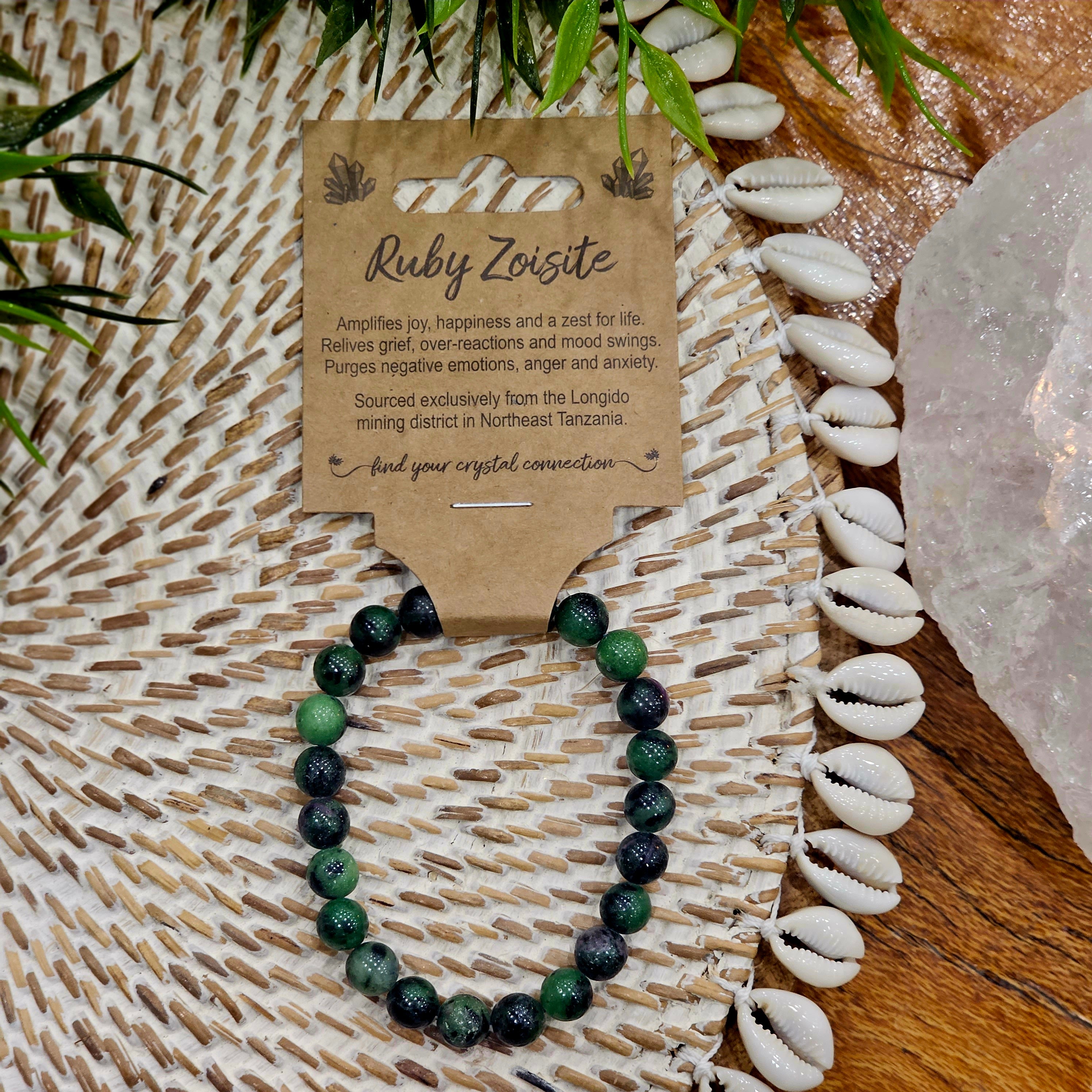 Ruby Zoisite Crystal Bead Bracelet – The Crystal Shop Camden