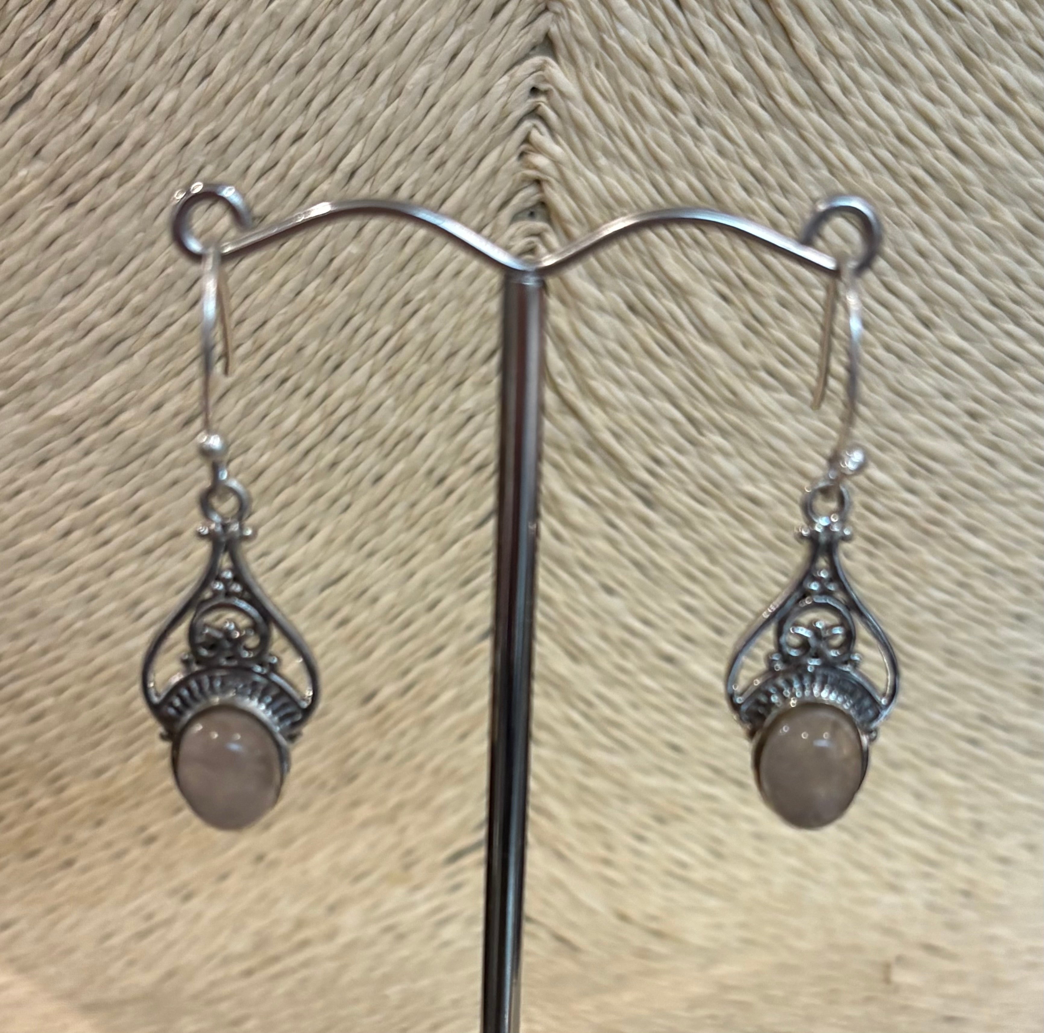 Moonstone Pattern Drop Earrings