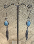 Larimar Feather Earrings
