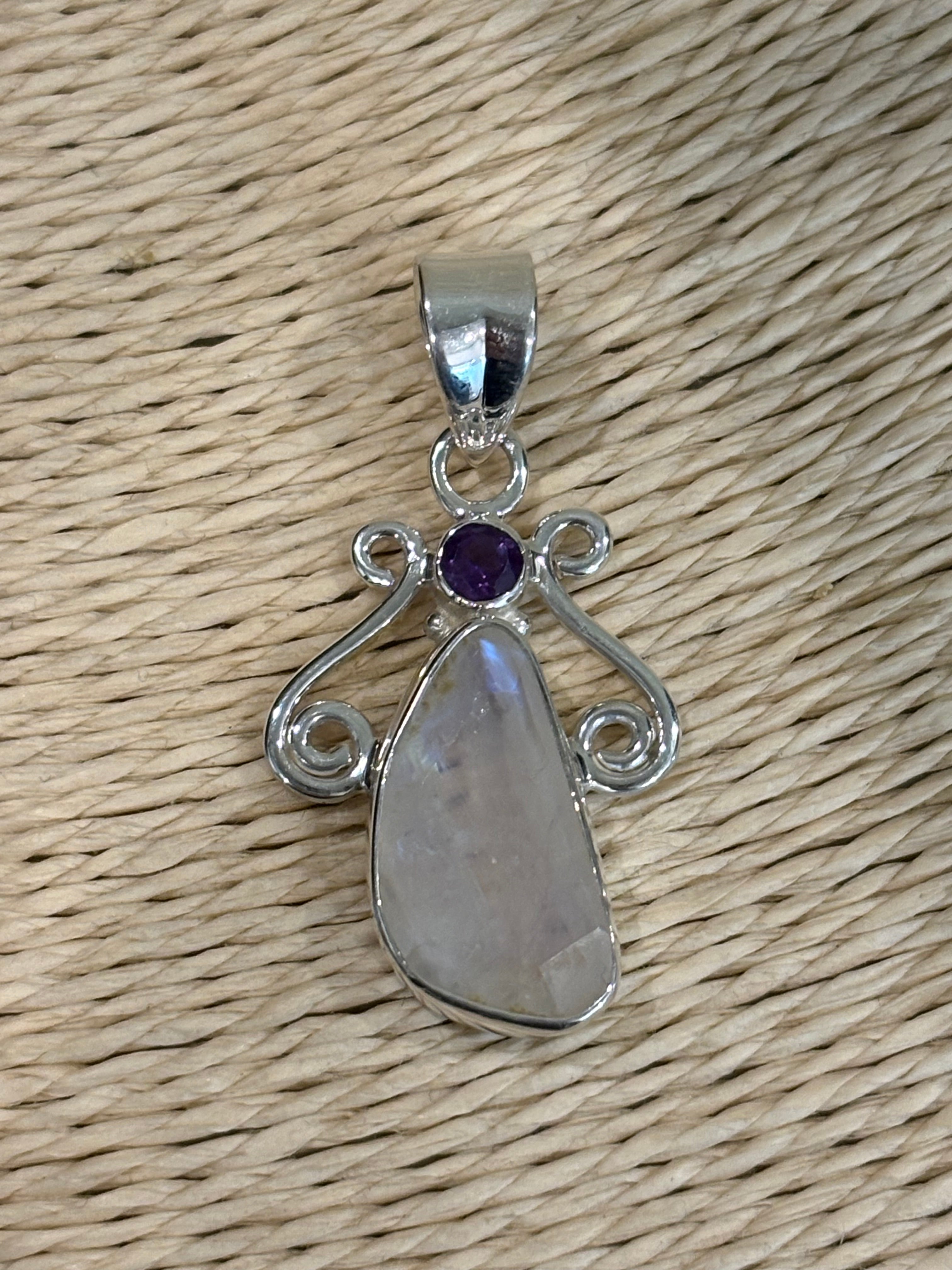 Moonstone and Amethyst Pendant