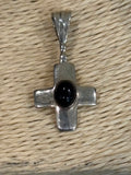 Silver Cross Onyx Pendant