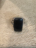 Rectangle Black Tourmaline Ring