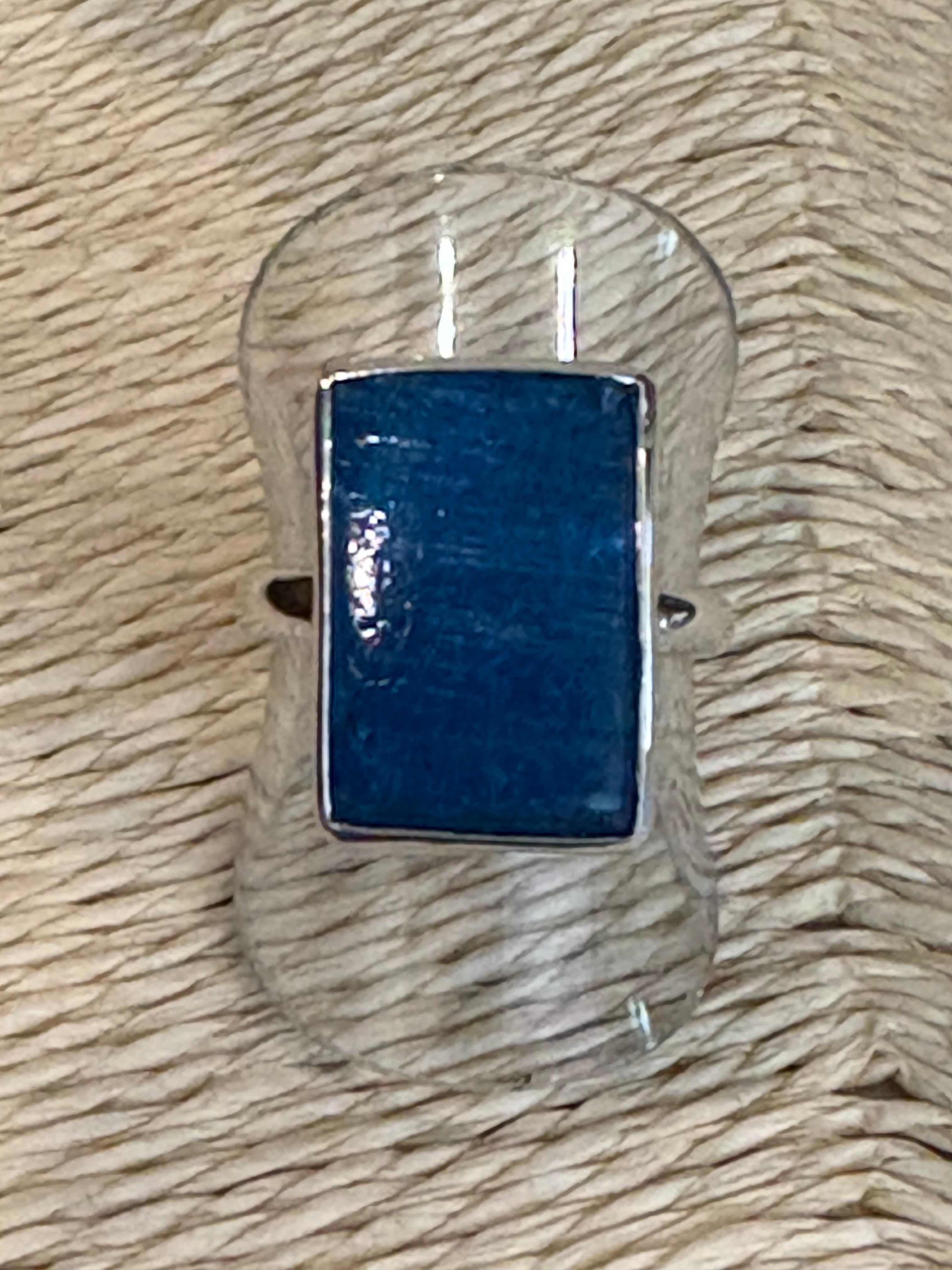 Square Blue Apatite Ring