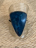 Blue apatite Triangle Ring
