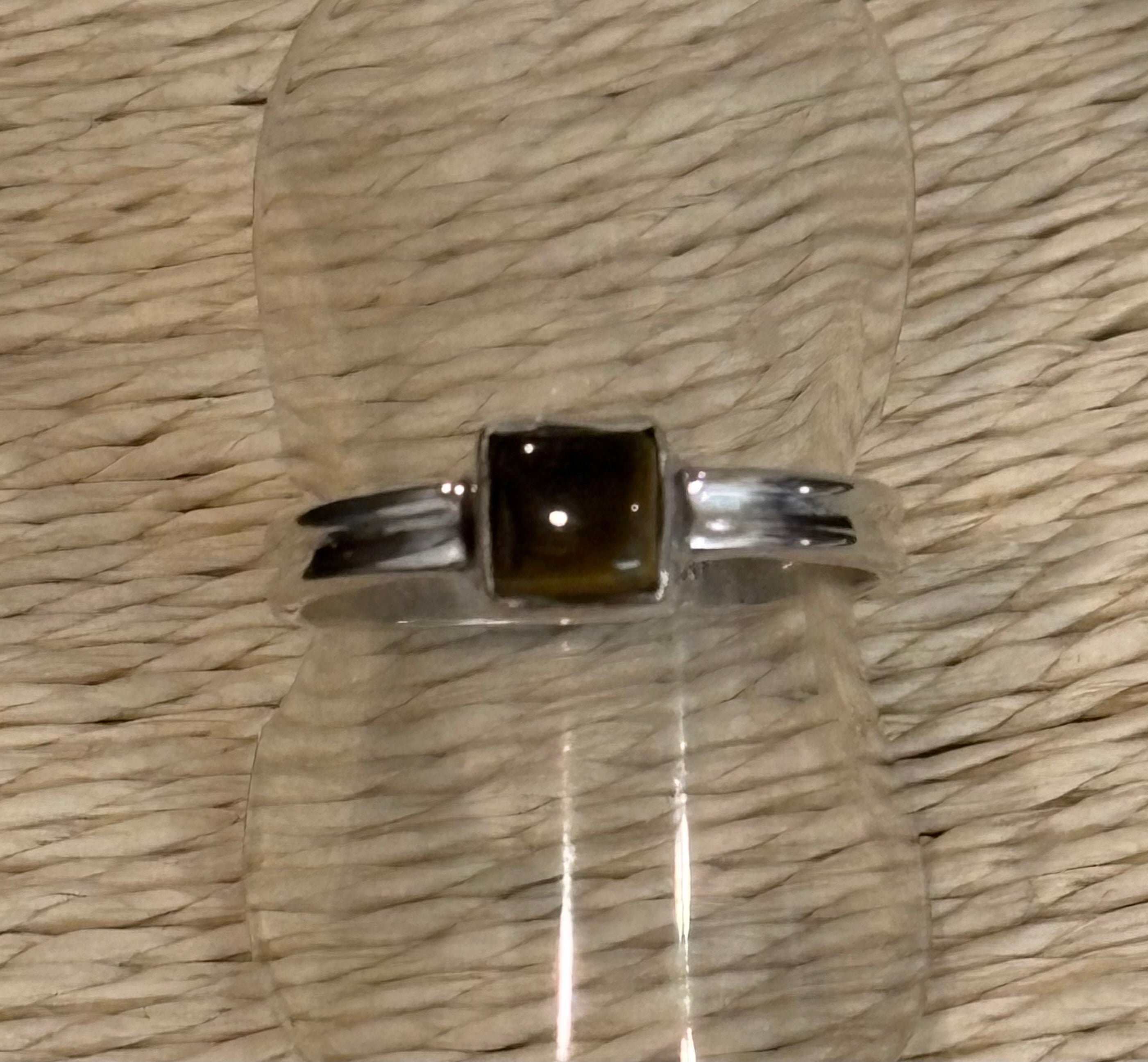 Square Tigers Eye Ring