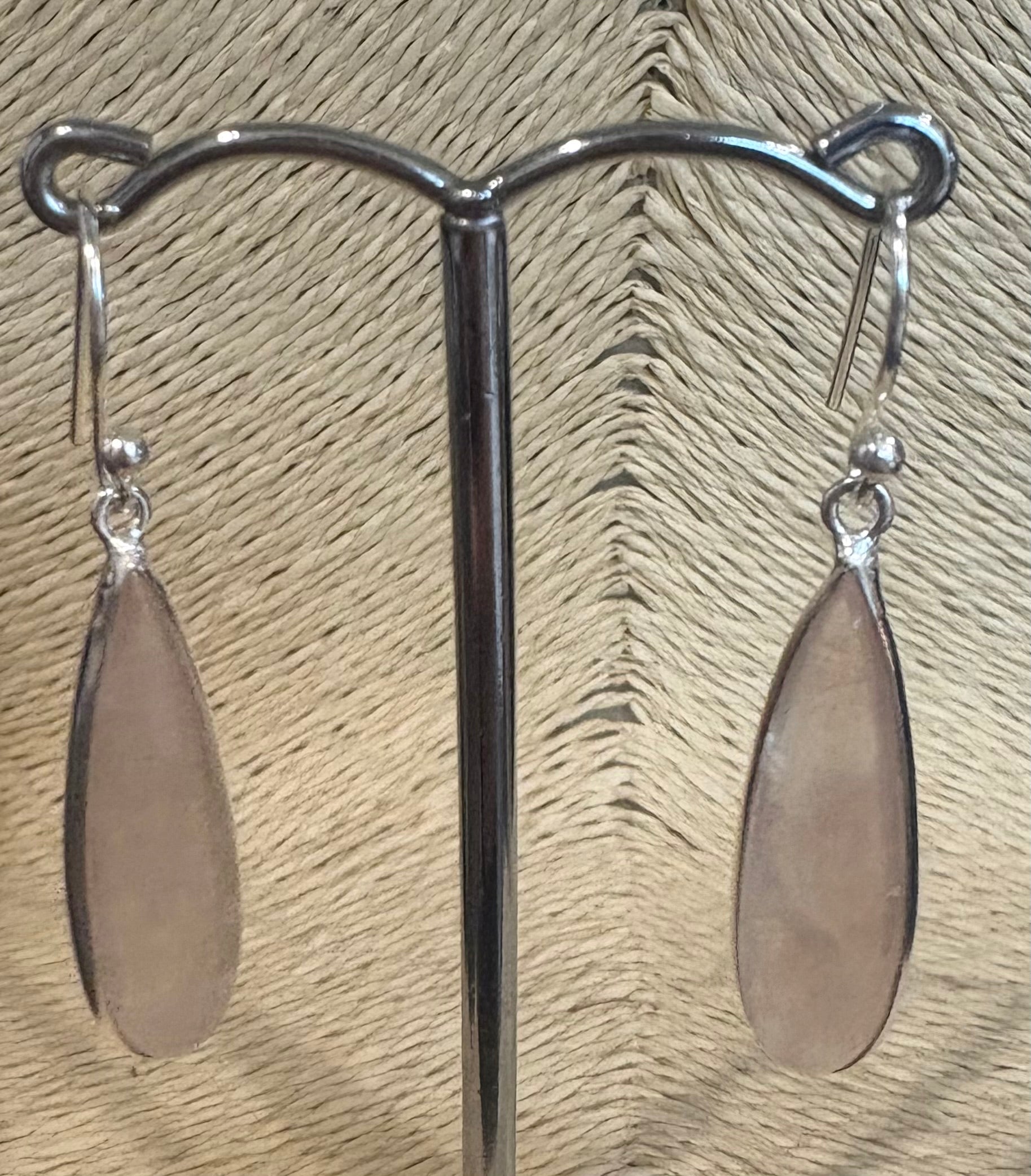 Rose Quartz Long Drop Earrings