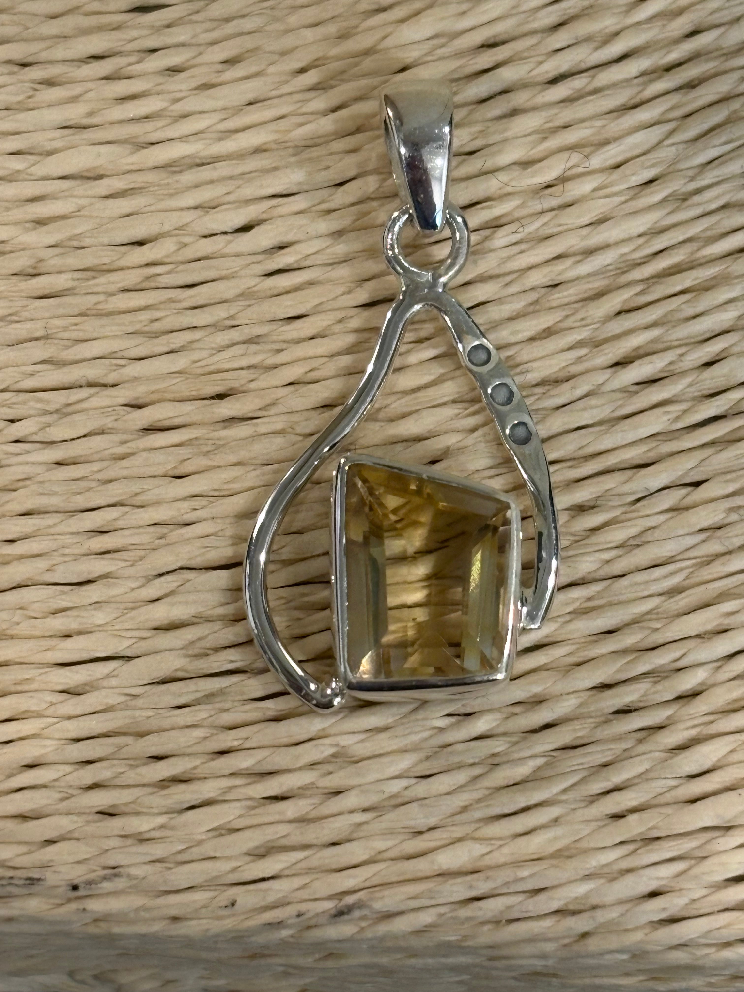 Citrine Silver Pendant