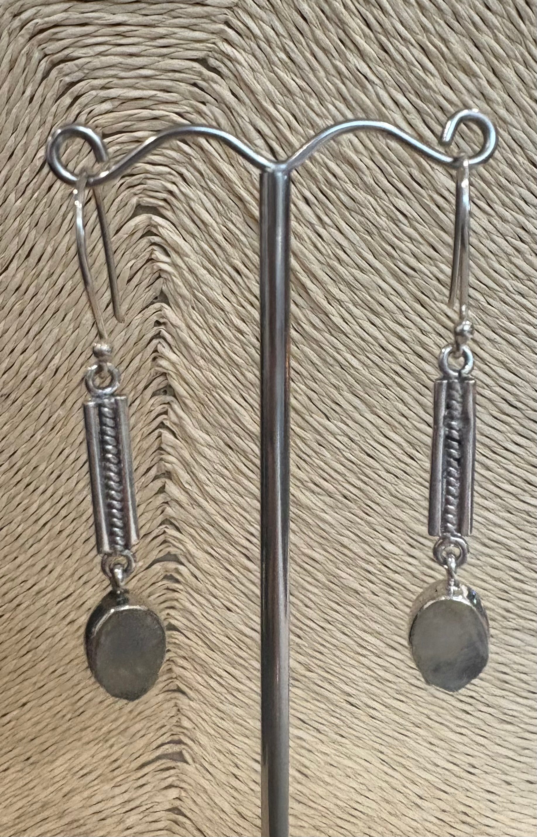 Moonstone Earrings Silver Drop