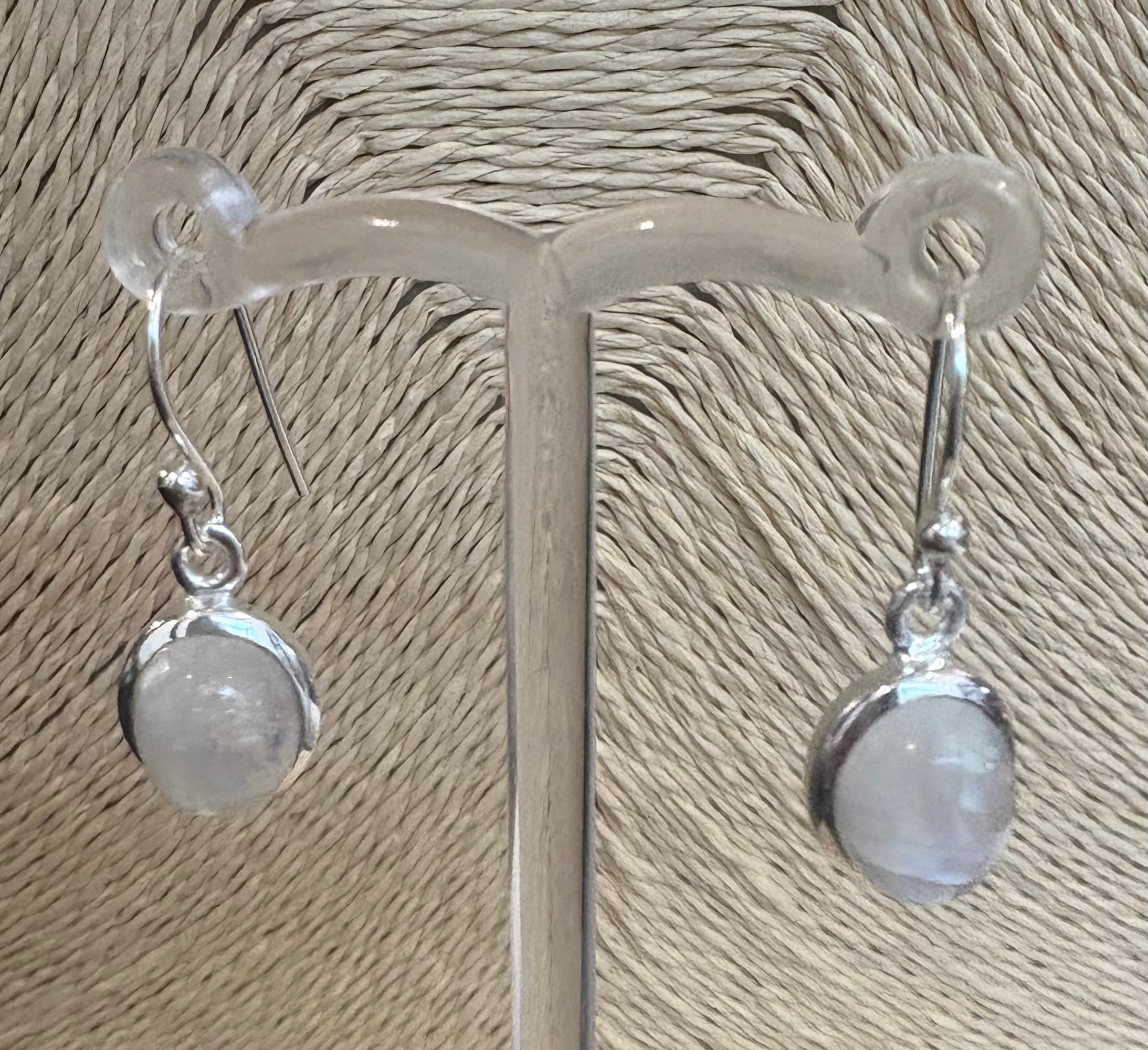 Round Moonstone Earrings
