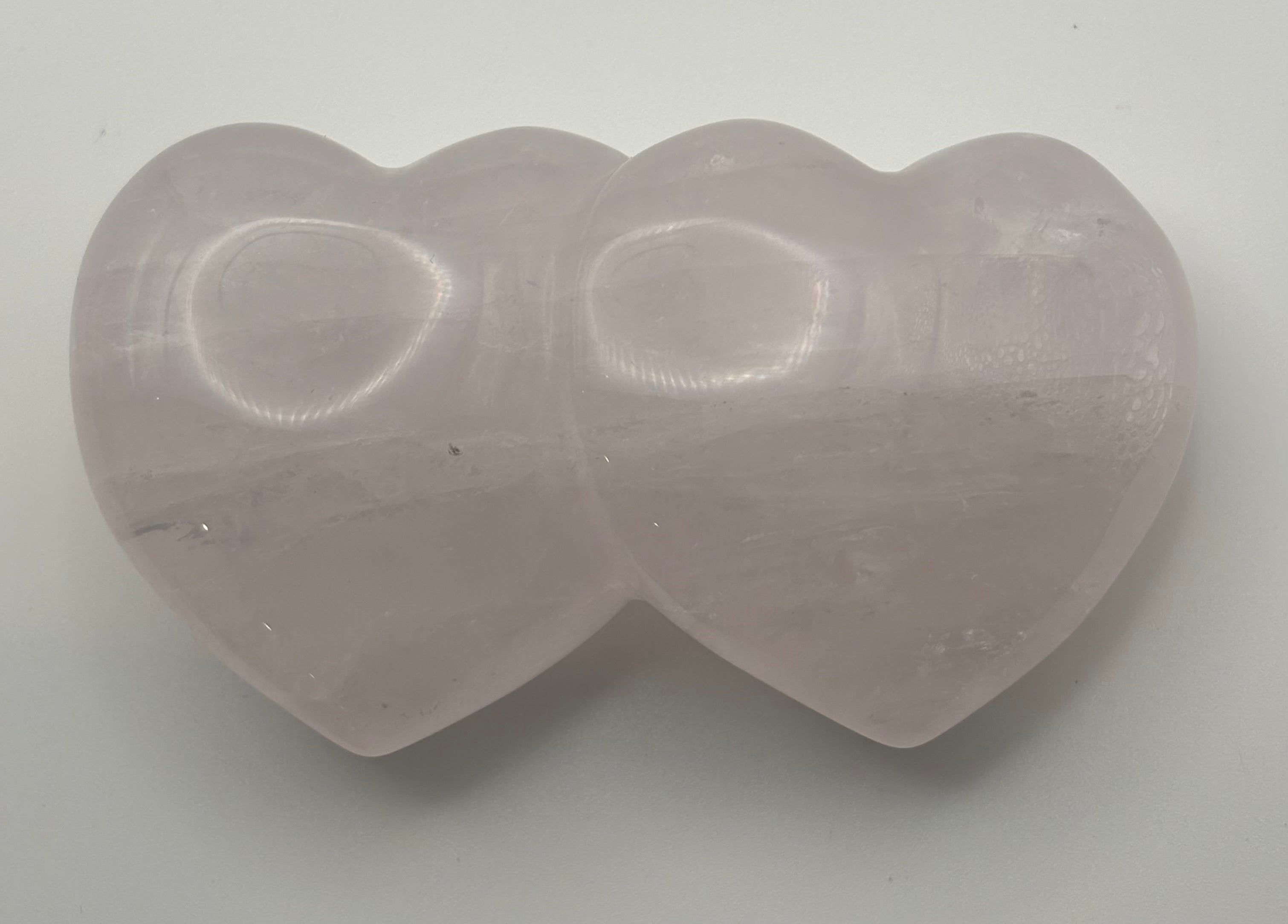 Rose Quartz Double Heart