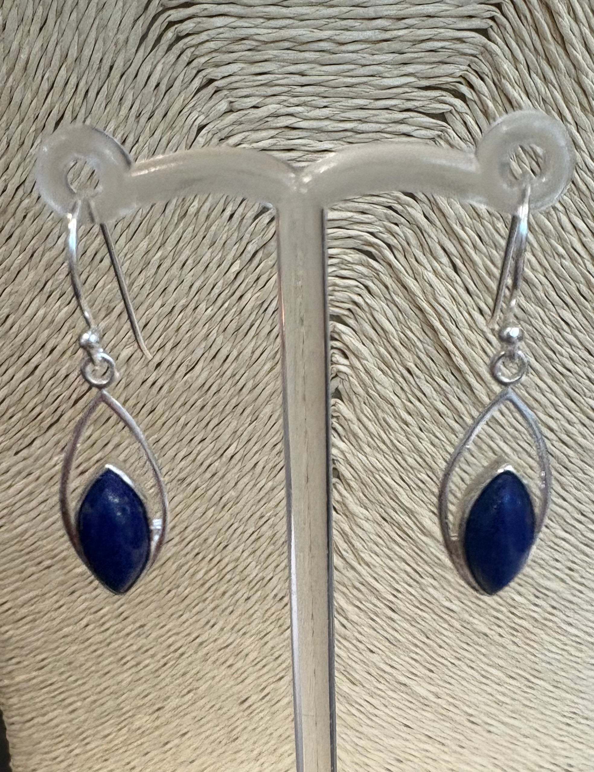 Lapis Lazuli Silver Earrings