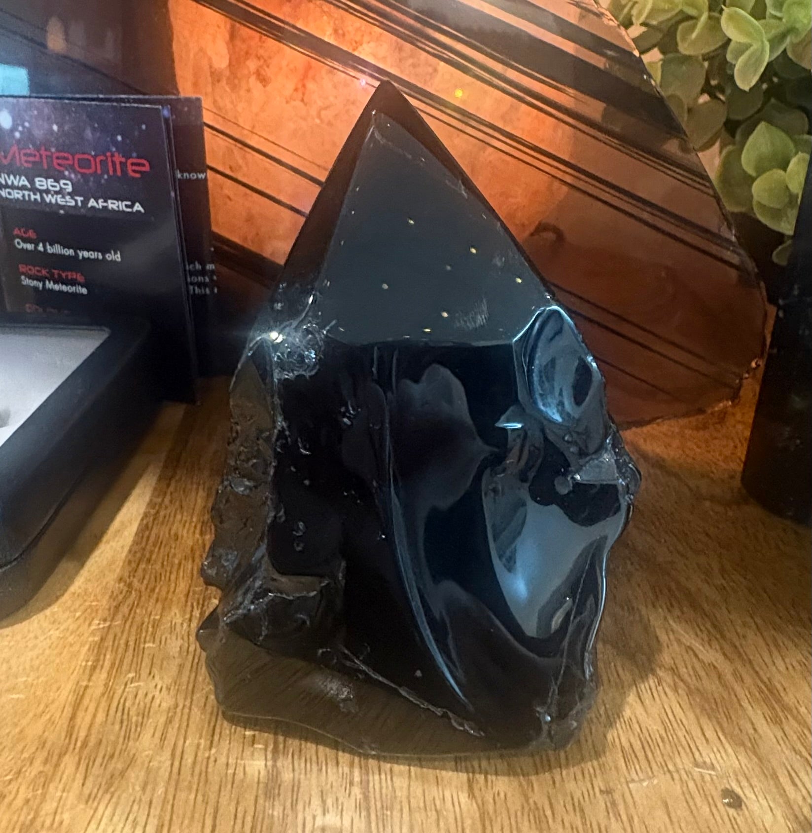 Black Obsidian Polished Point Sawn Base