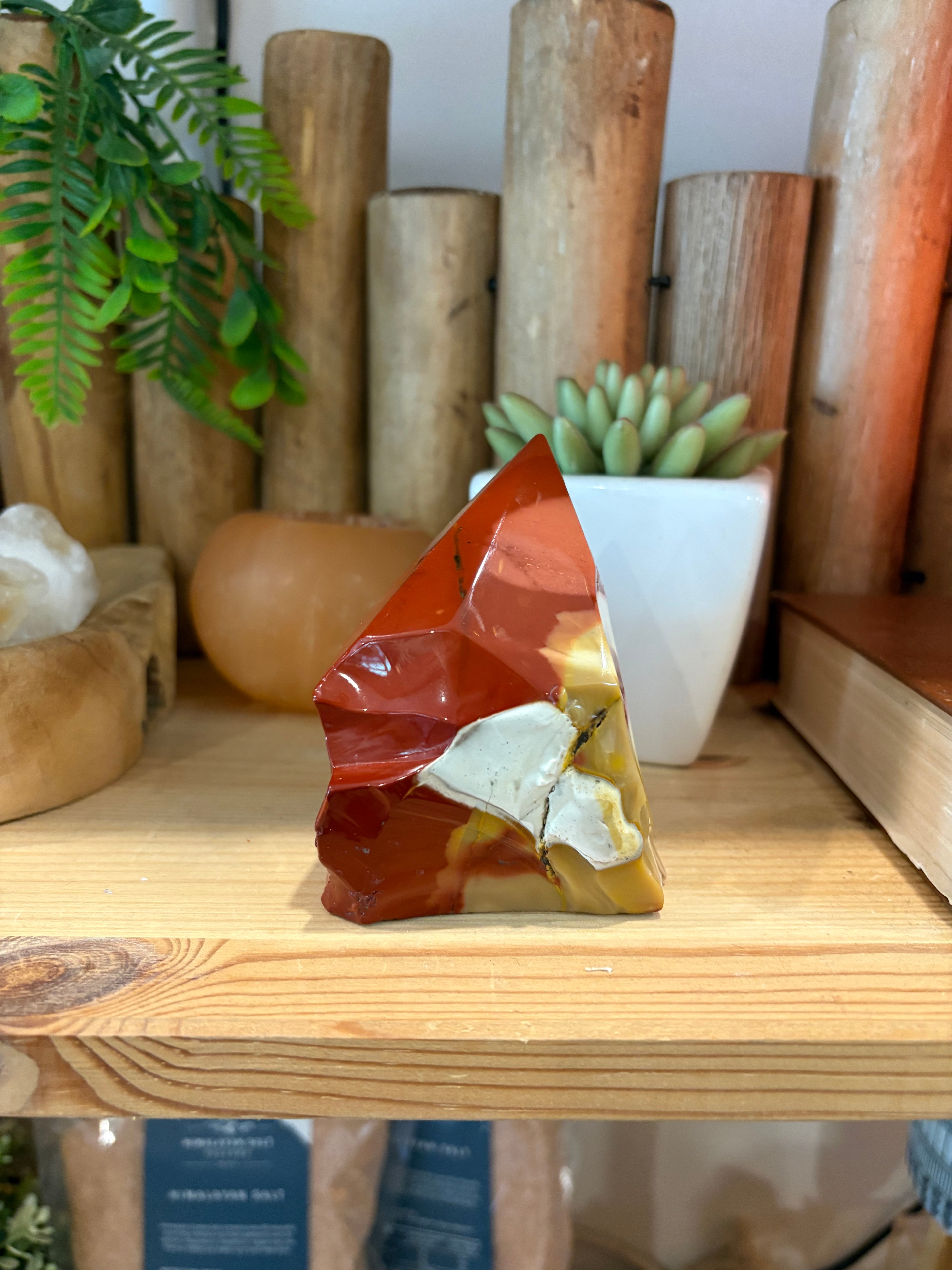 Mookaite Polished Point Cut Base