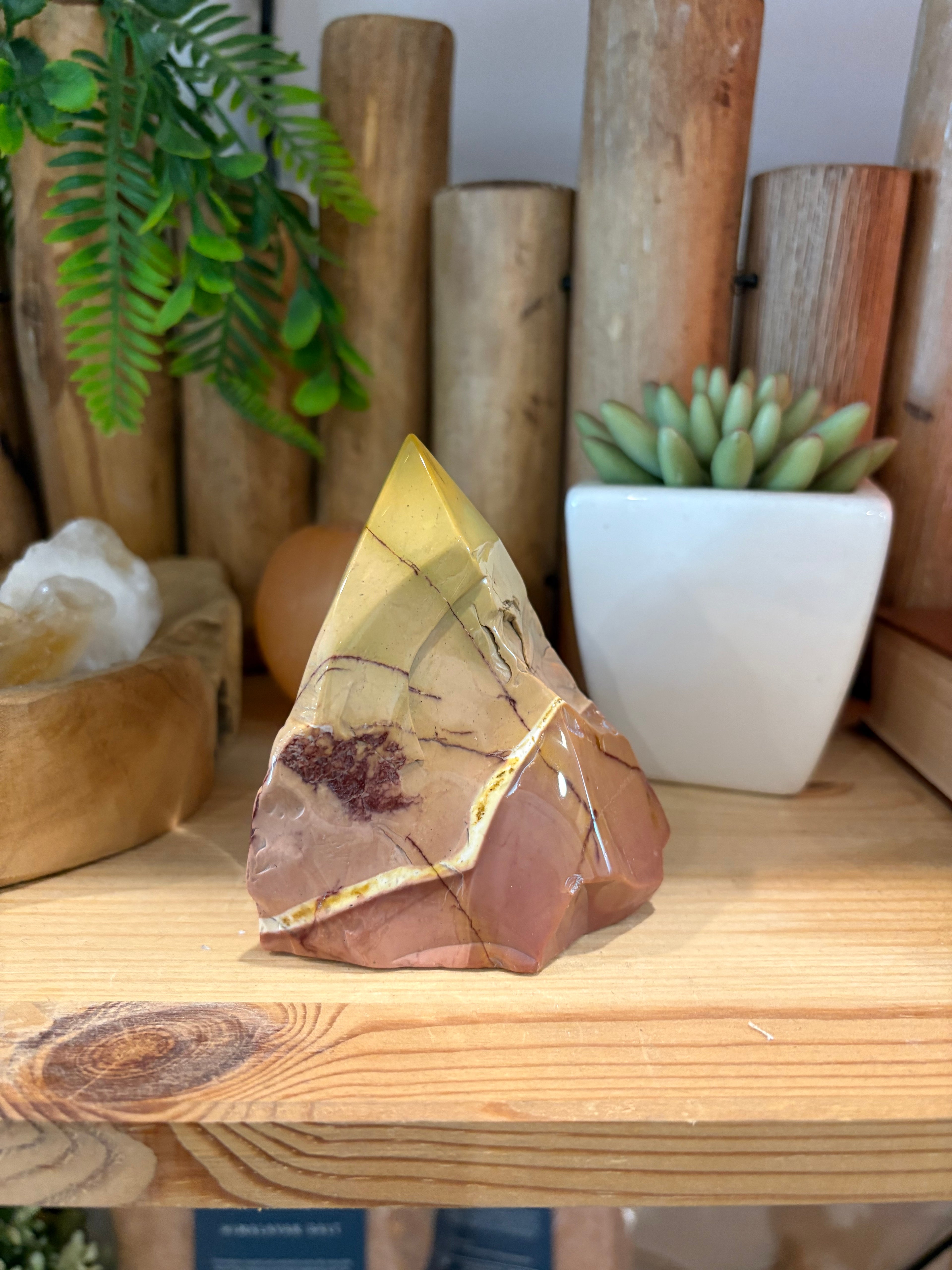Mookaite Polished Point Cut Base