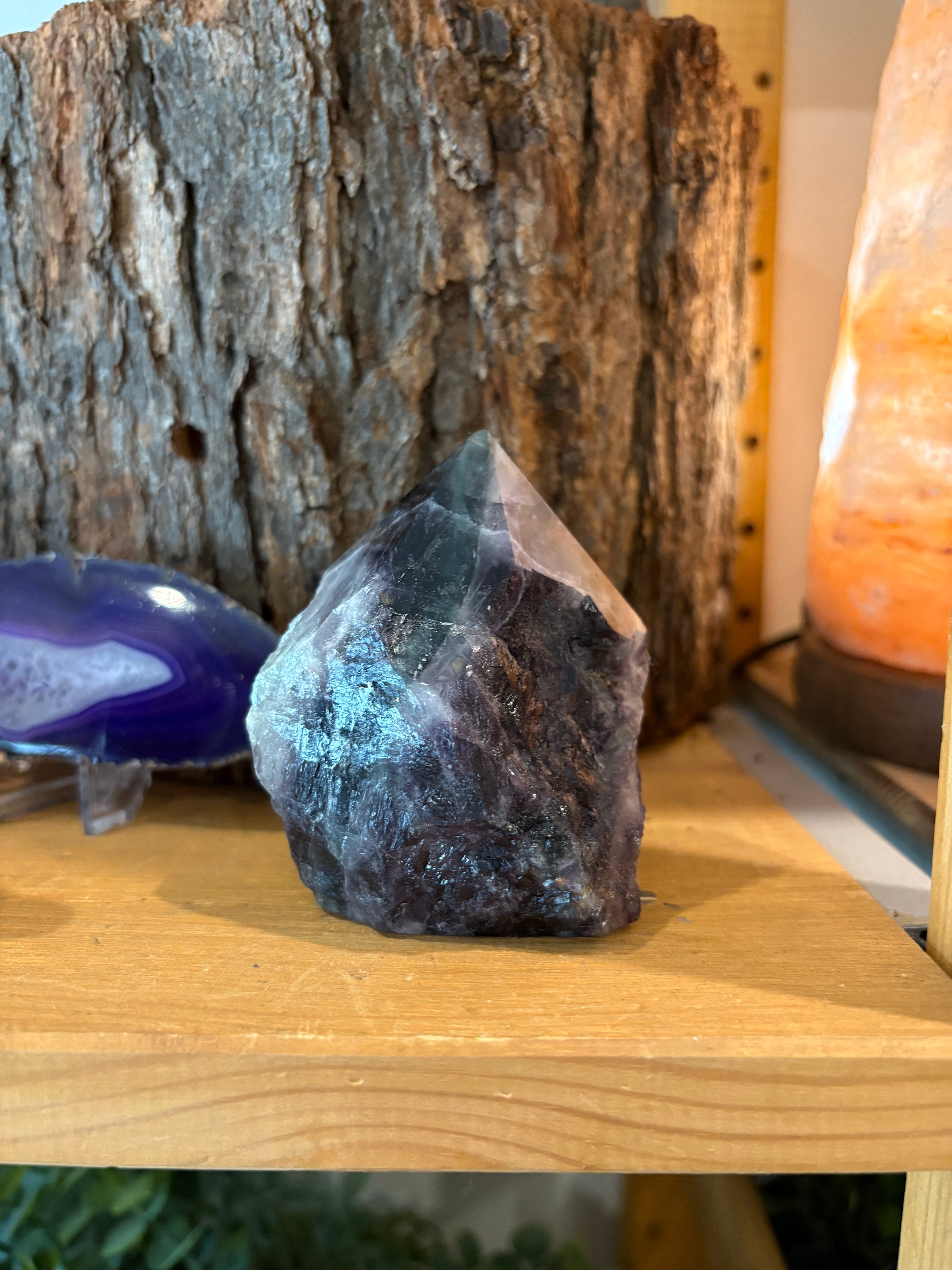Fluorite Polished Point Cut Base