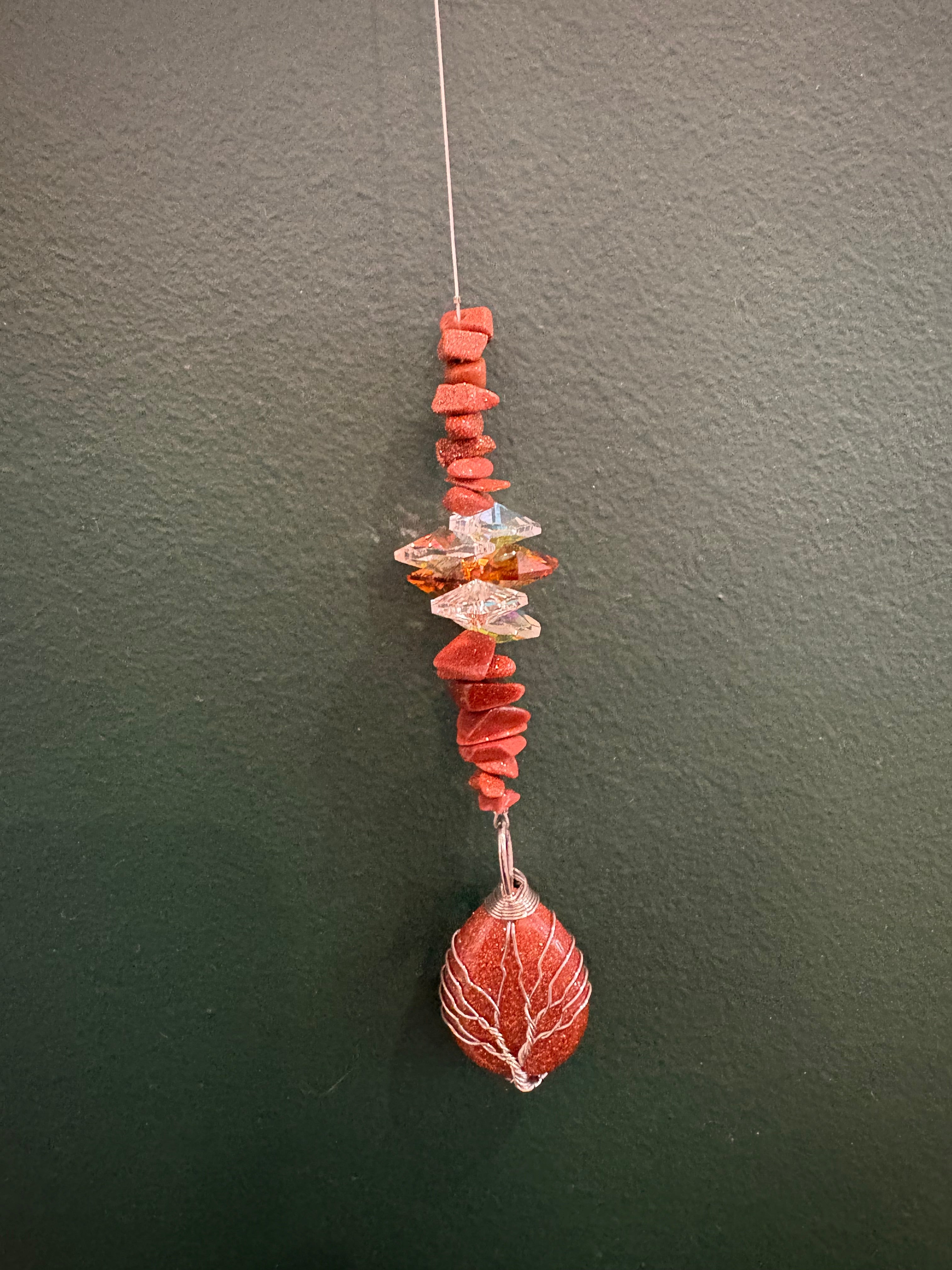 Sun Catcher Tree Of Life Wrapped Round Crystal