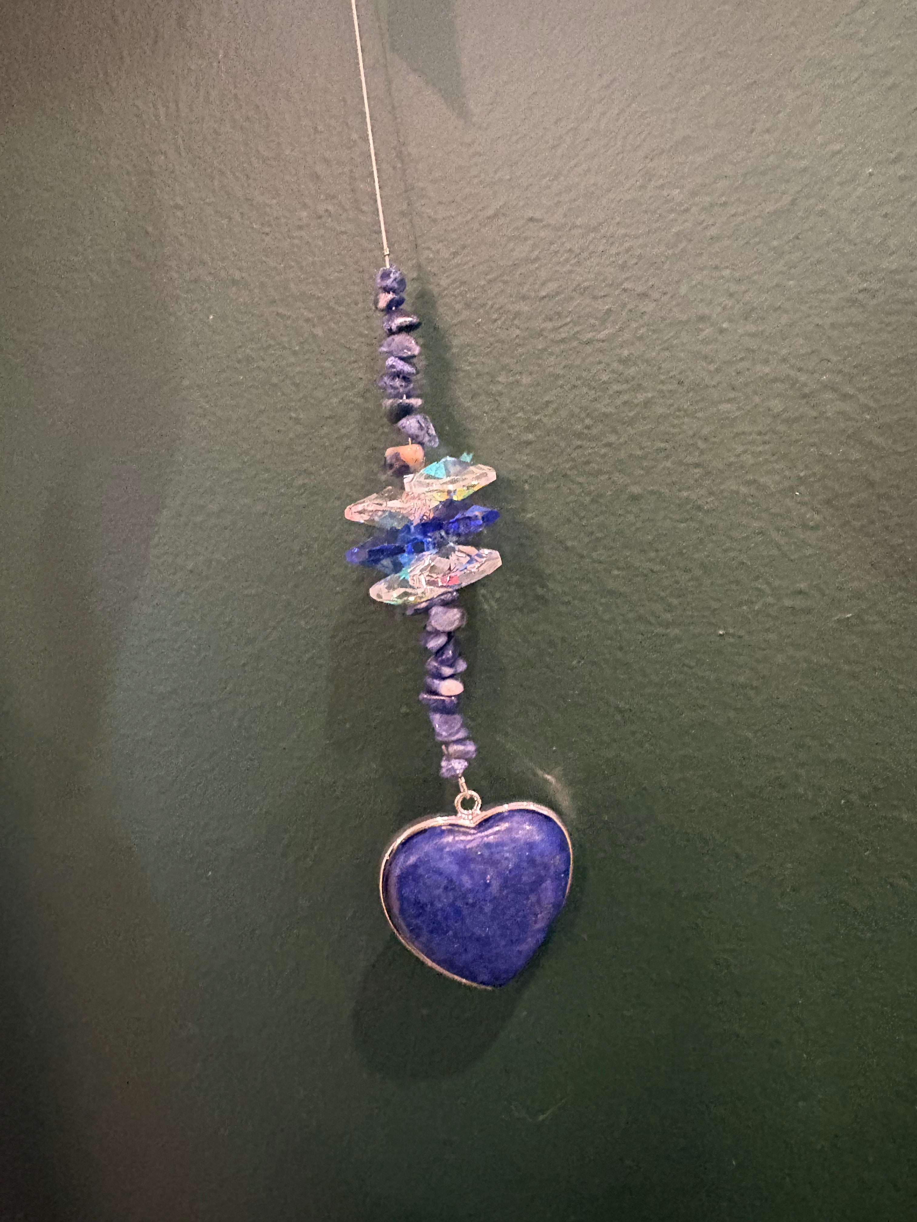 Large Heart Tumbled Stone Sun Catcher