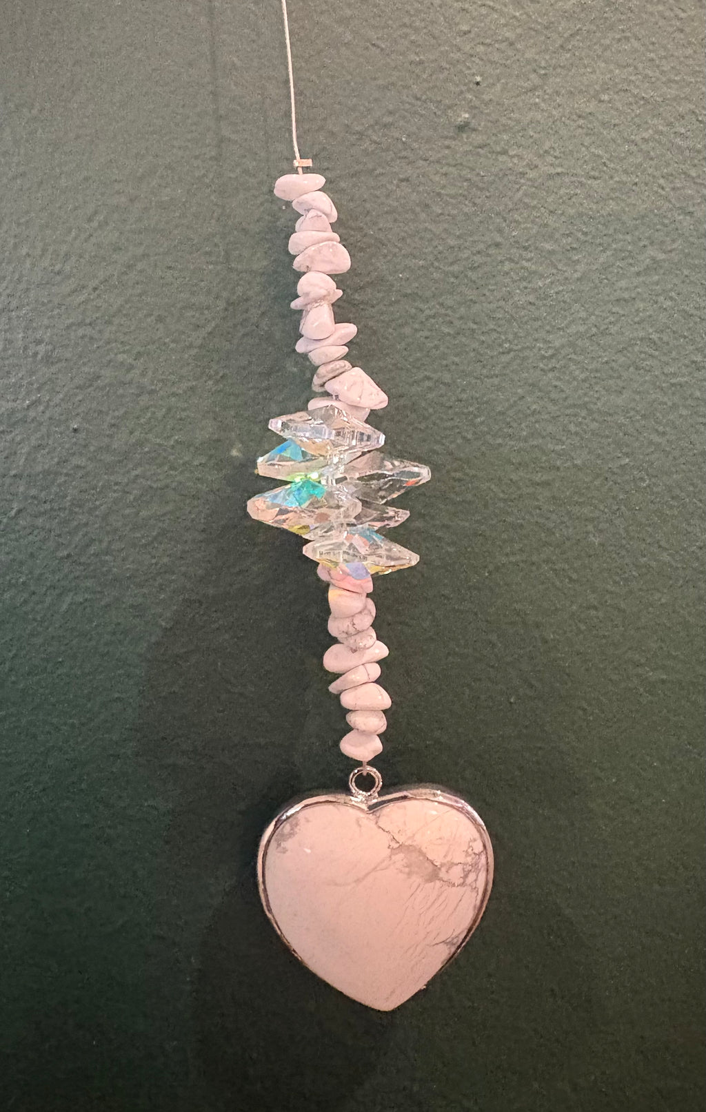 Large Heart Tumbled Stone Sun Catcher