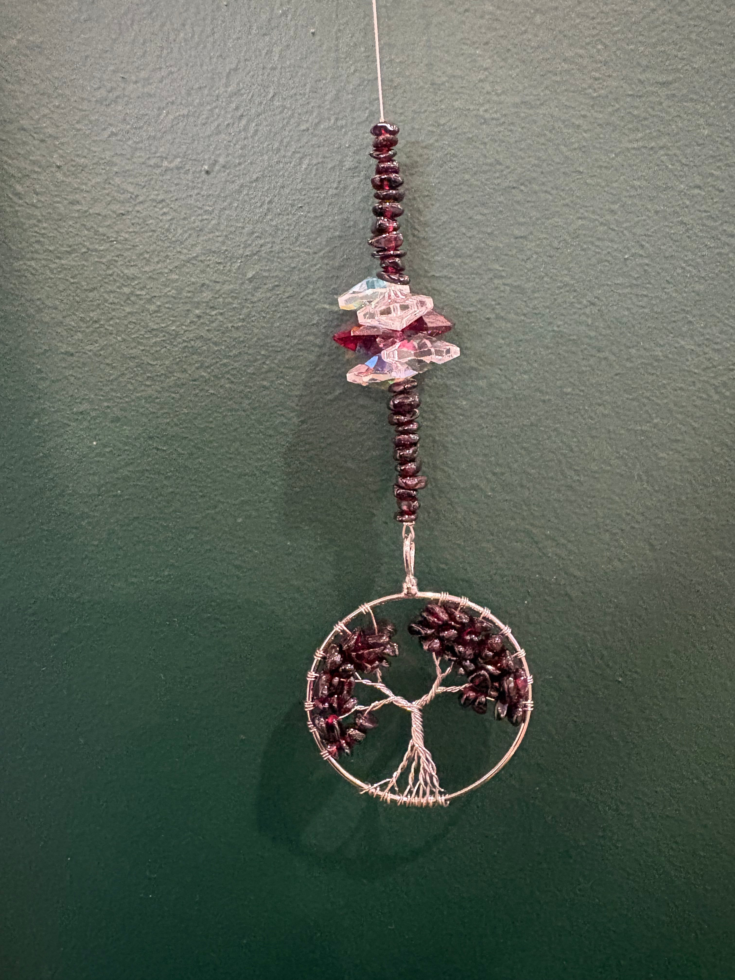 Small Silver Tree of Life Crystal Sun Catcher