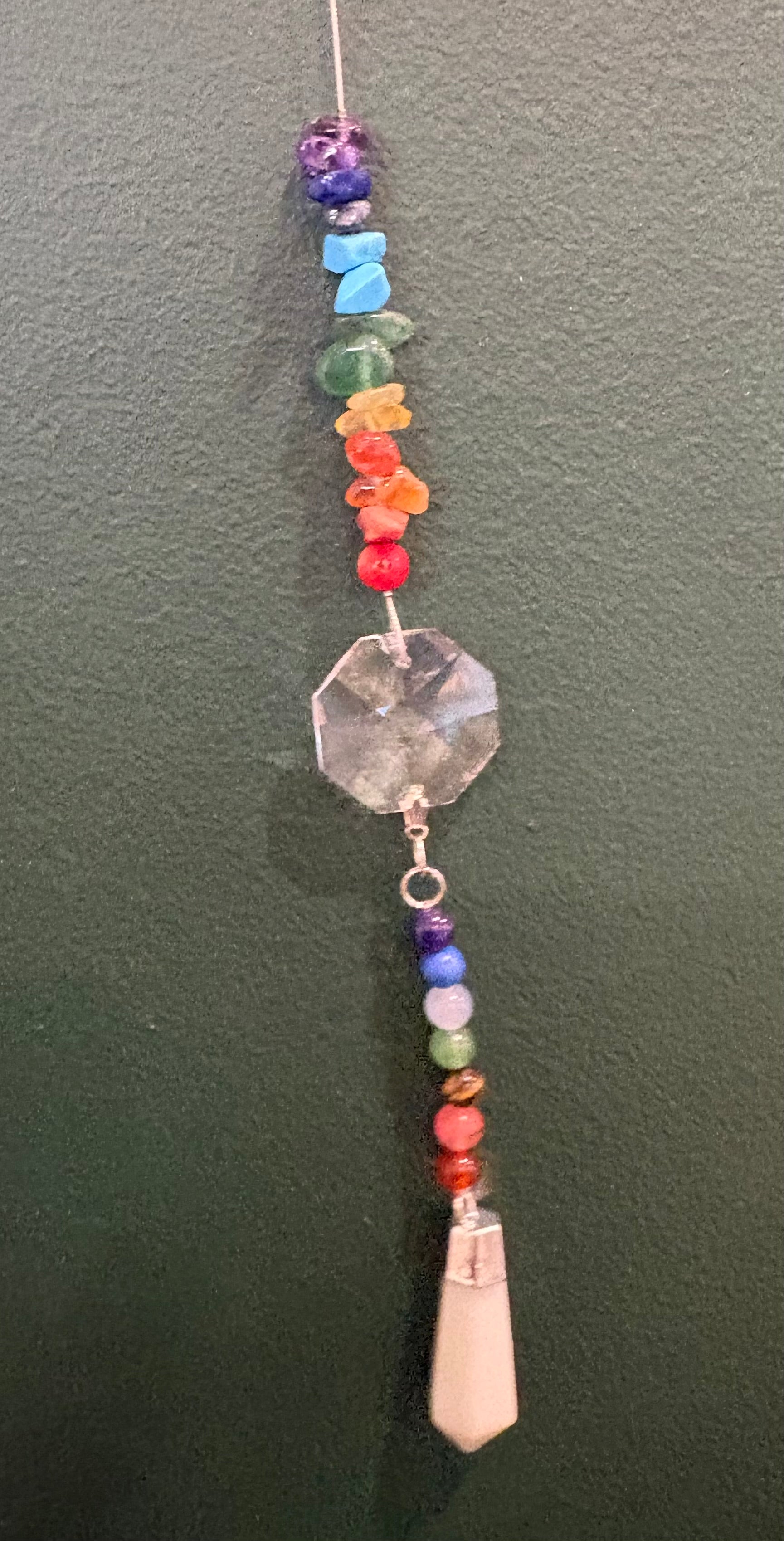 Terminated Point with Chakra Beads Sun Catcher