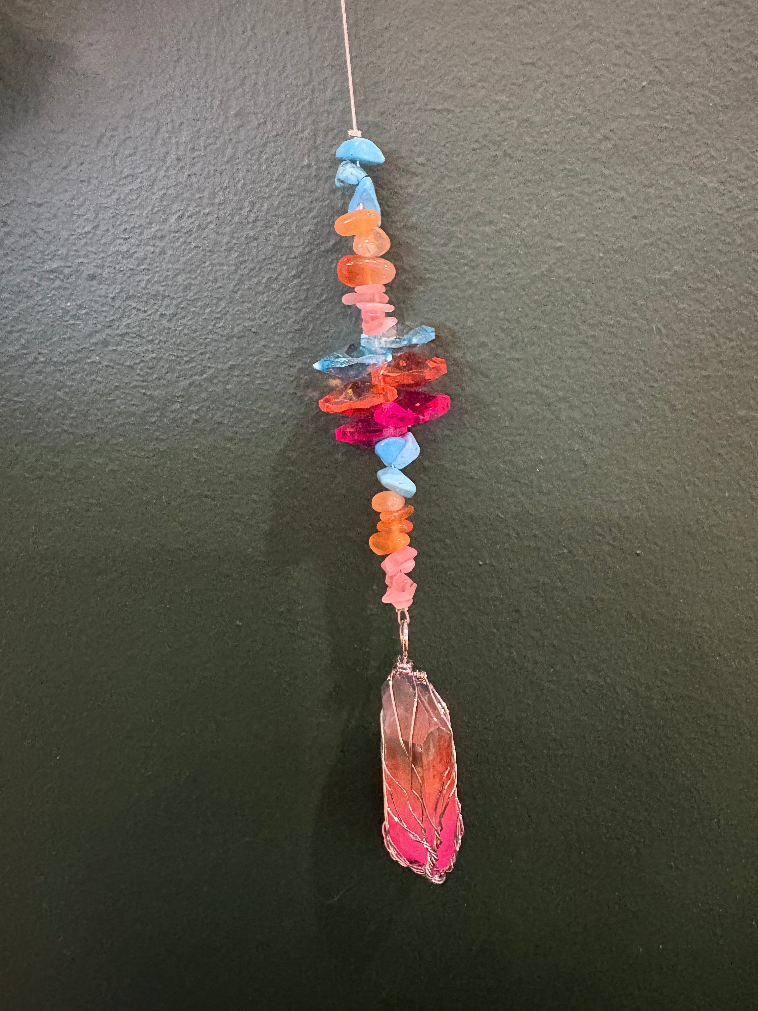 Sun Catcher Tree Of Life Wrapped Terminated Crystal