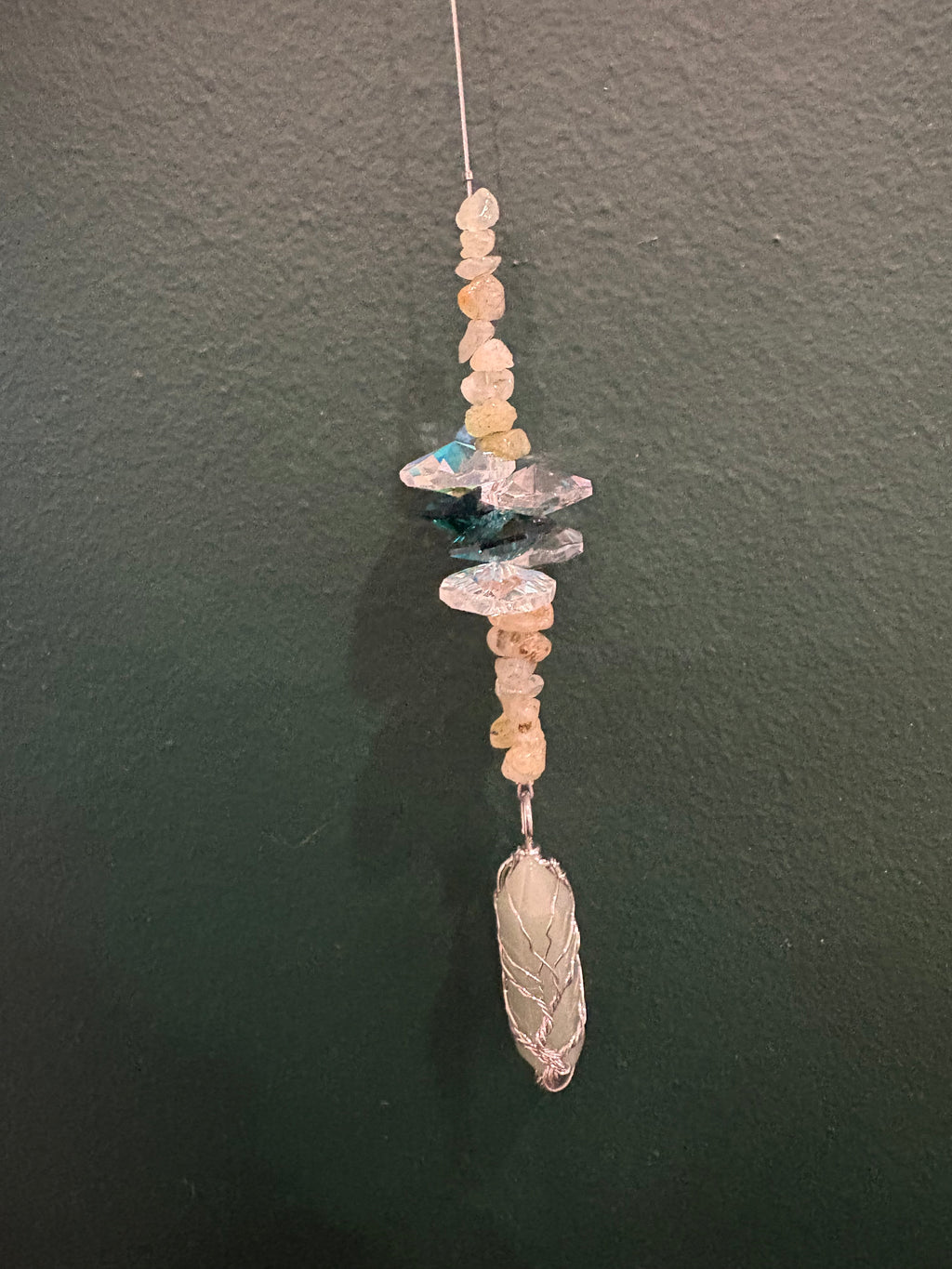 Sun Catcher Tree Of Life Wrapped Terminated Crystal