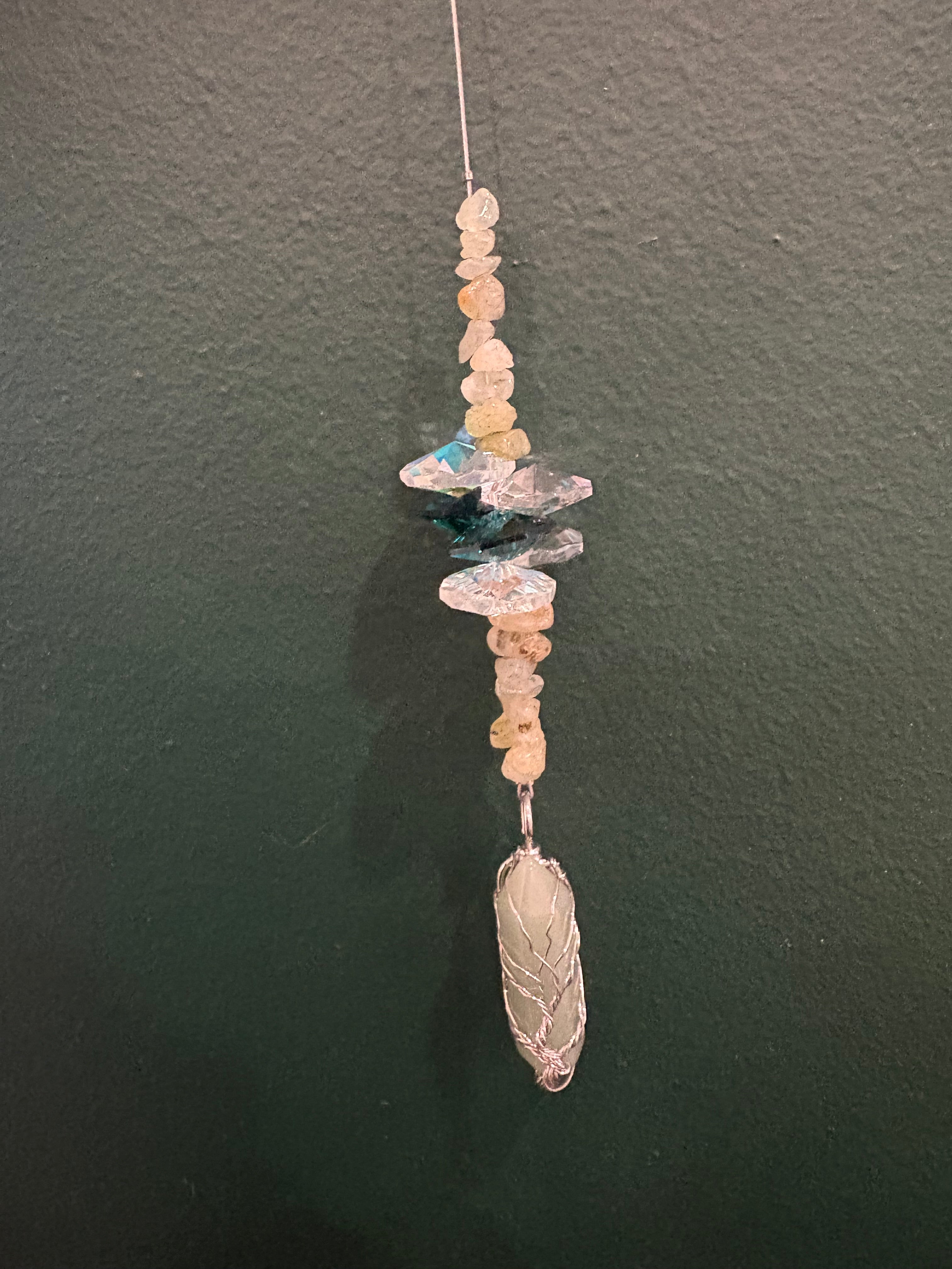 Sun Catcher Tree Of Life Wrapped Terminated Crystal