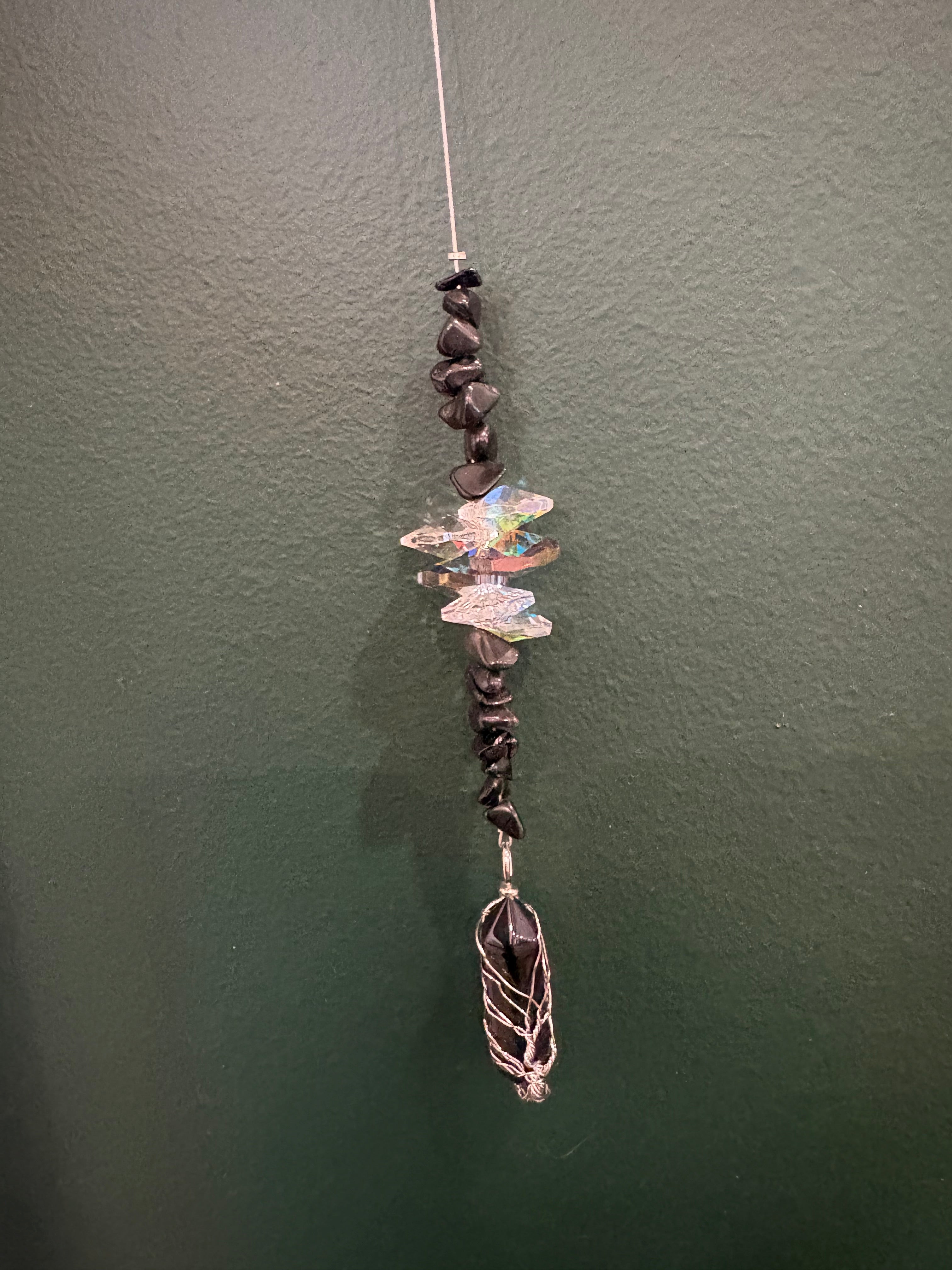 Sun Catcher Tree Of Life Wrapped Terminated Crystal