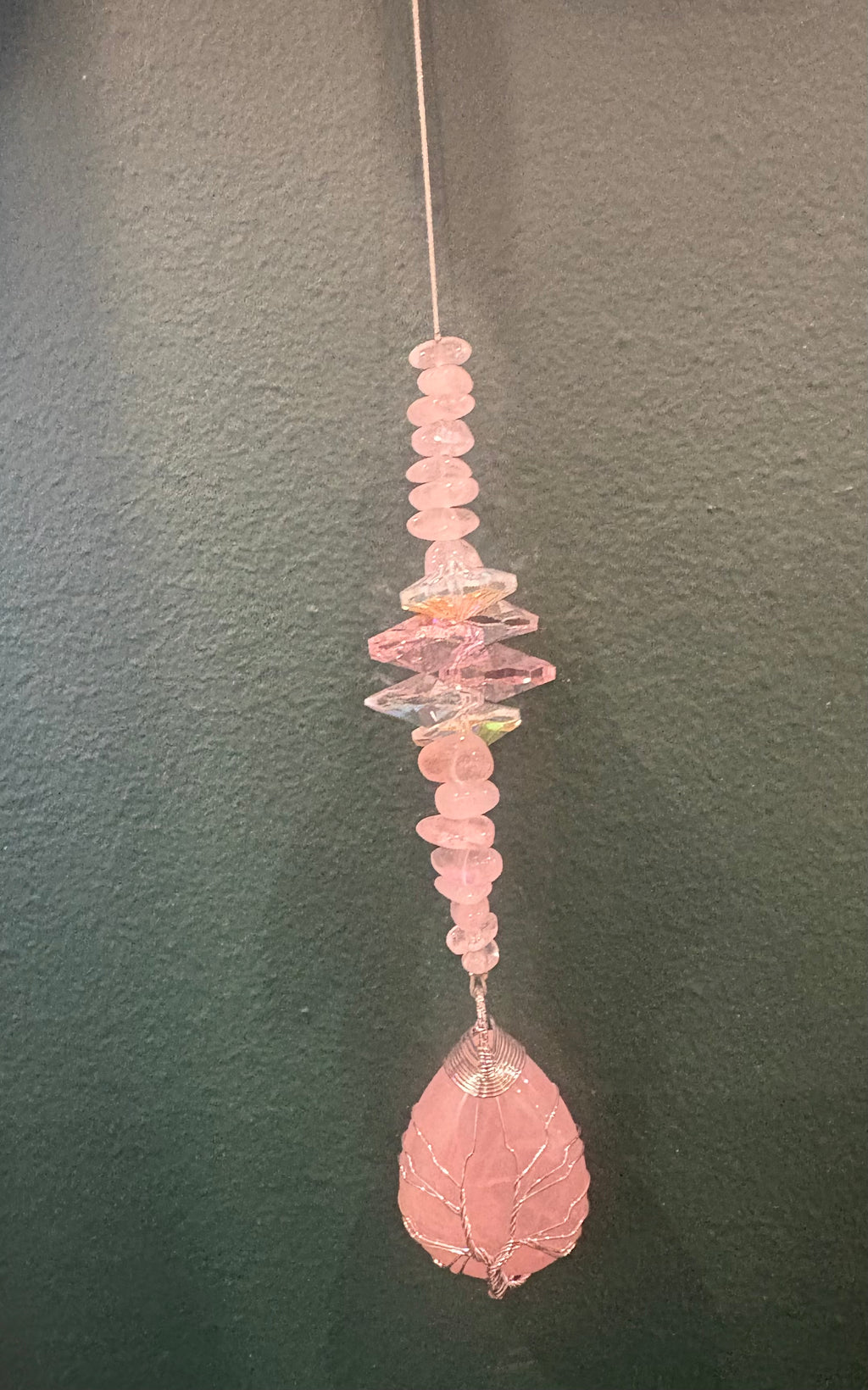 Sun Catcher Tree Of Life Wrapped Round Crystal