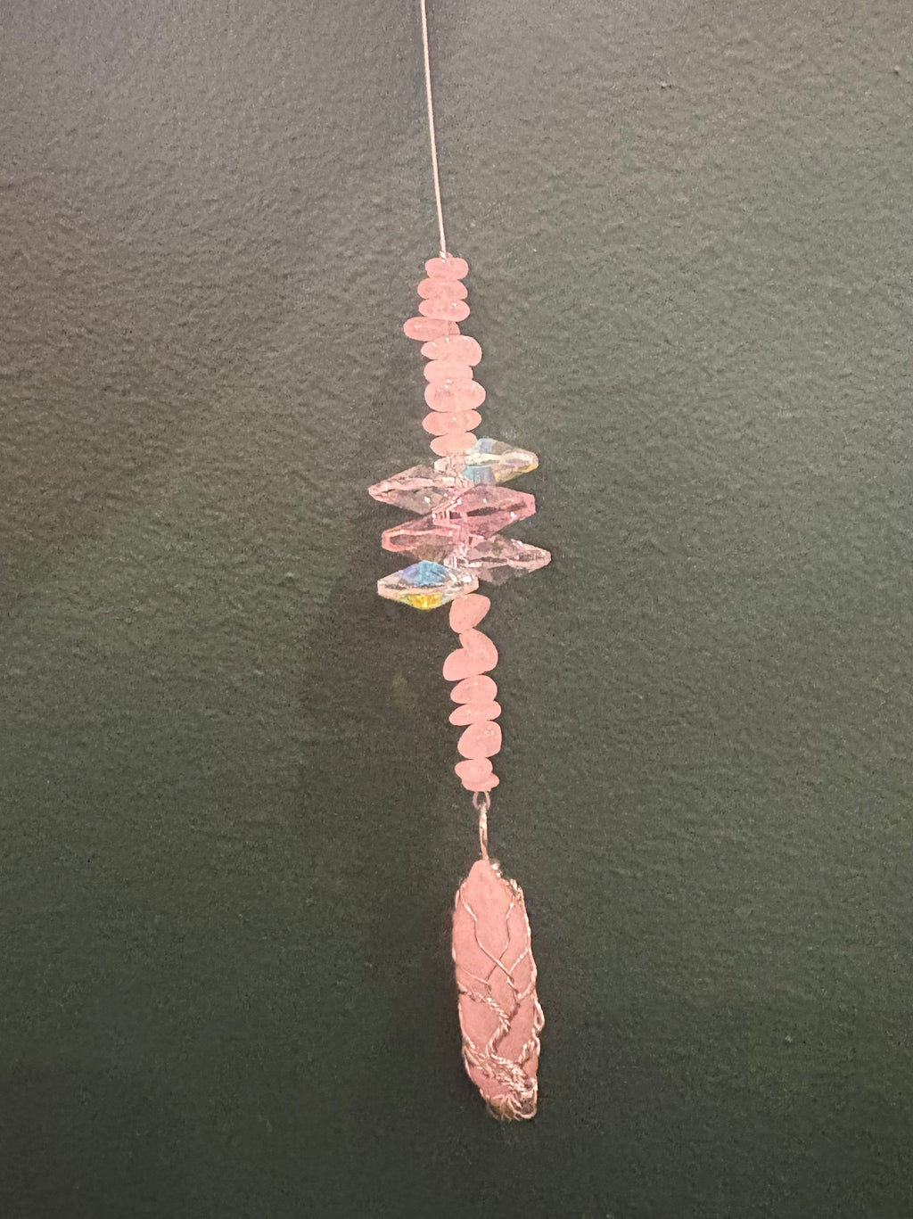 Sun Catcher Tree Of Life Wrapped Terminated Crystal