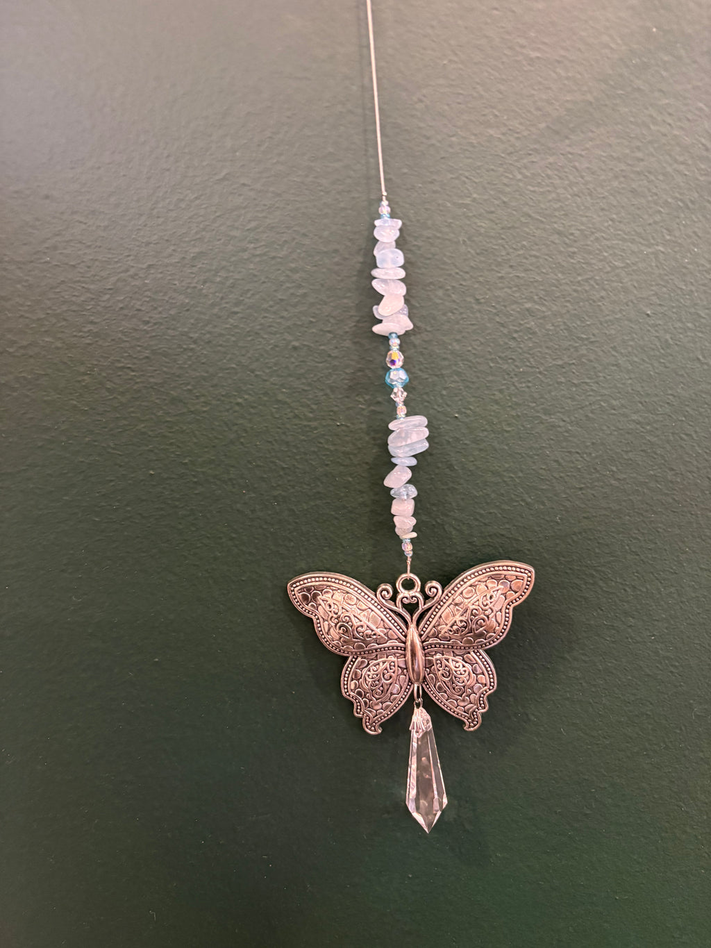 Large Silver Butterfly Sun Catcher