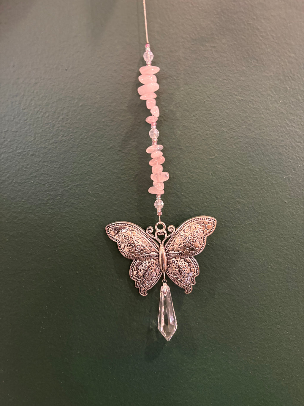 Large Silver Butterfly Sun Catcher