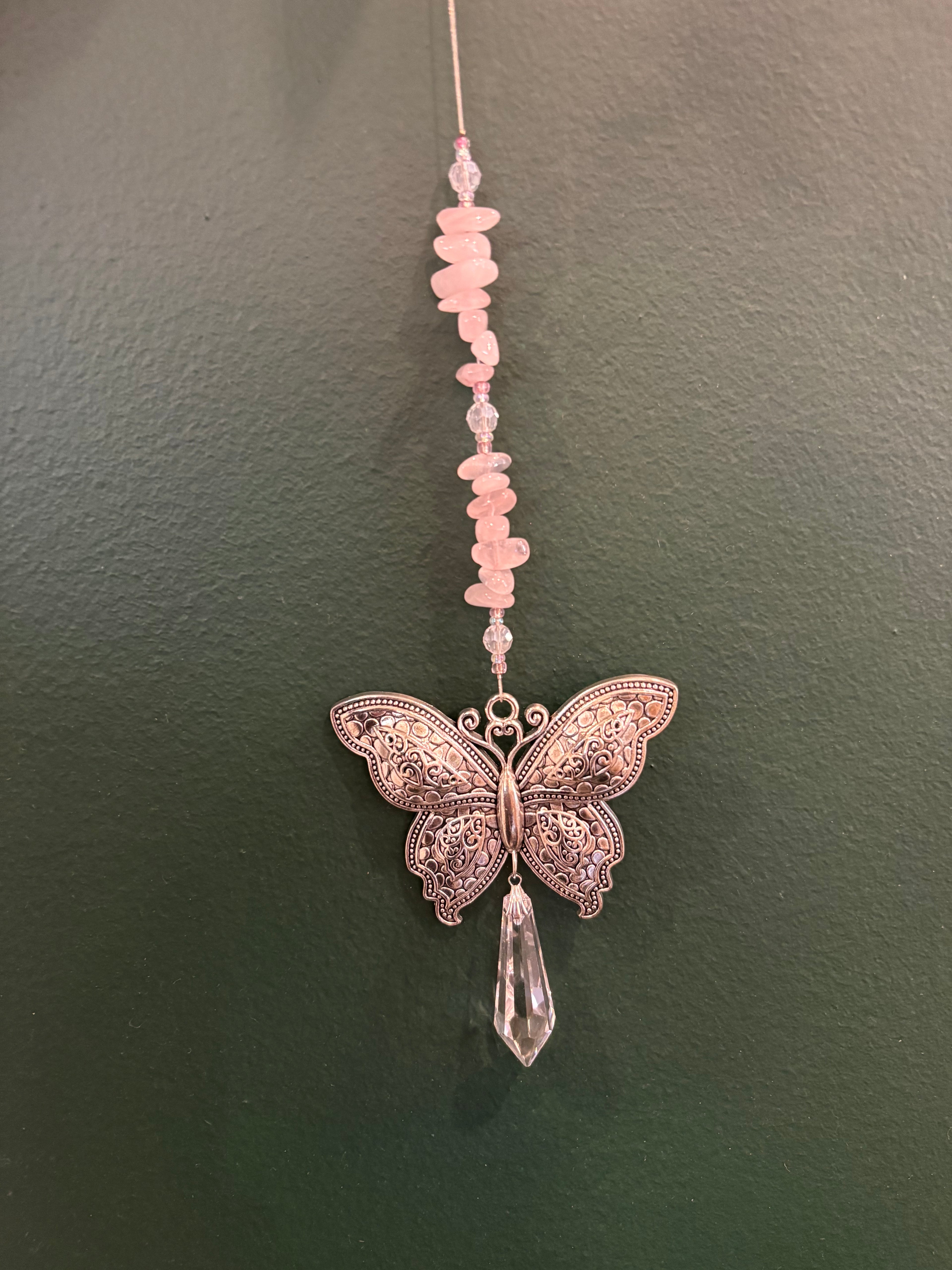 Large Silver Butterfly Sun Catcher
