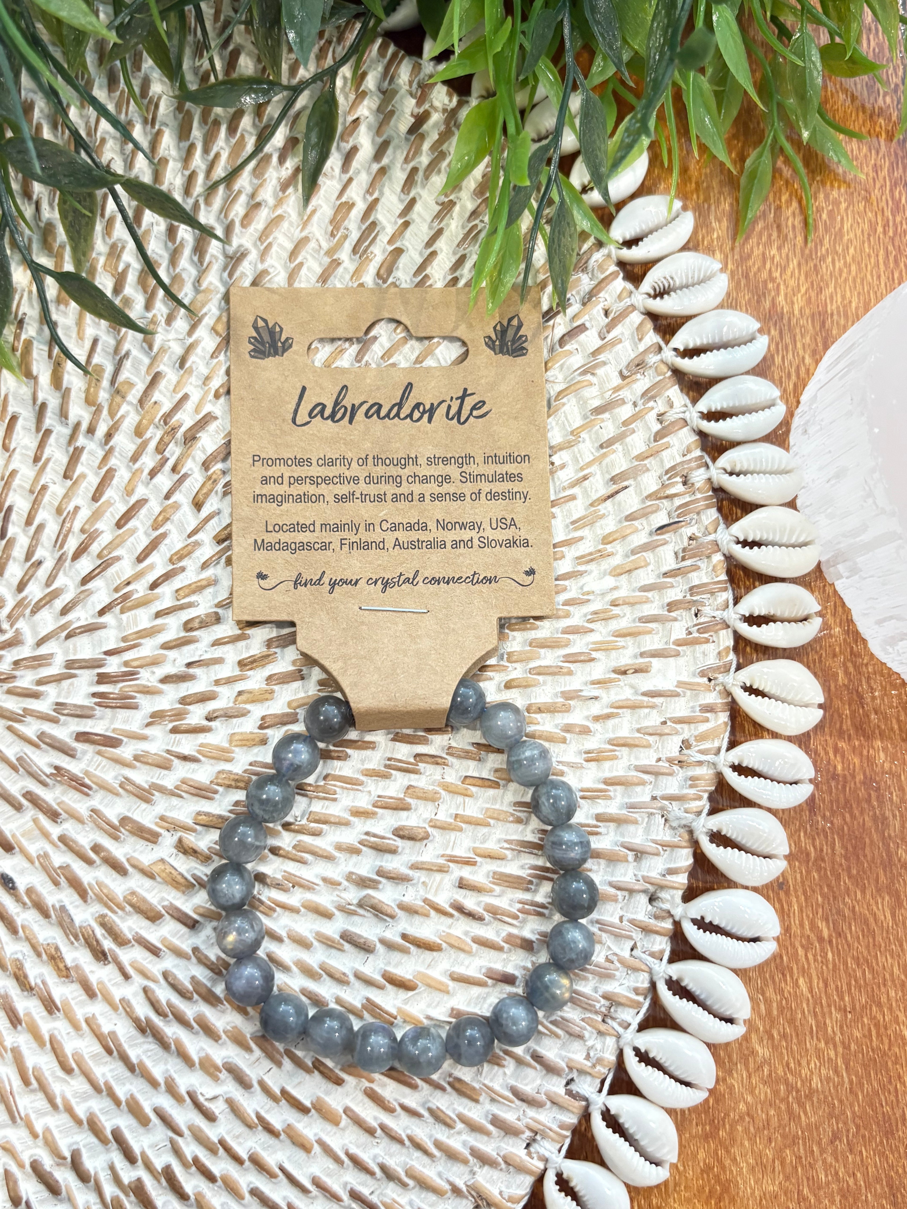 Labradorite Crystal Bead Bracelet