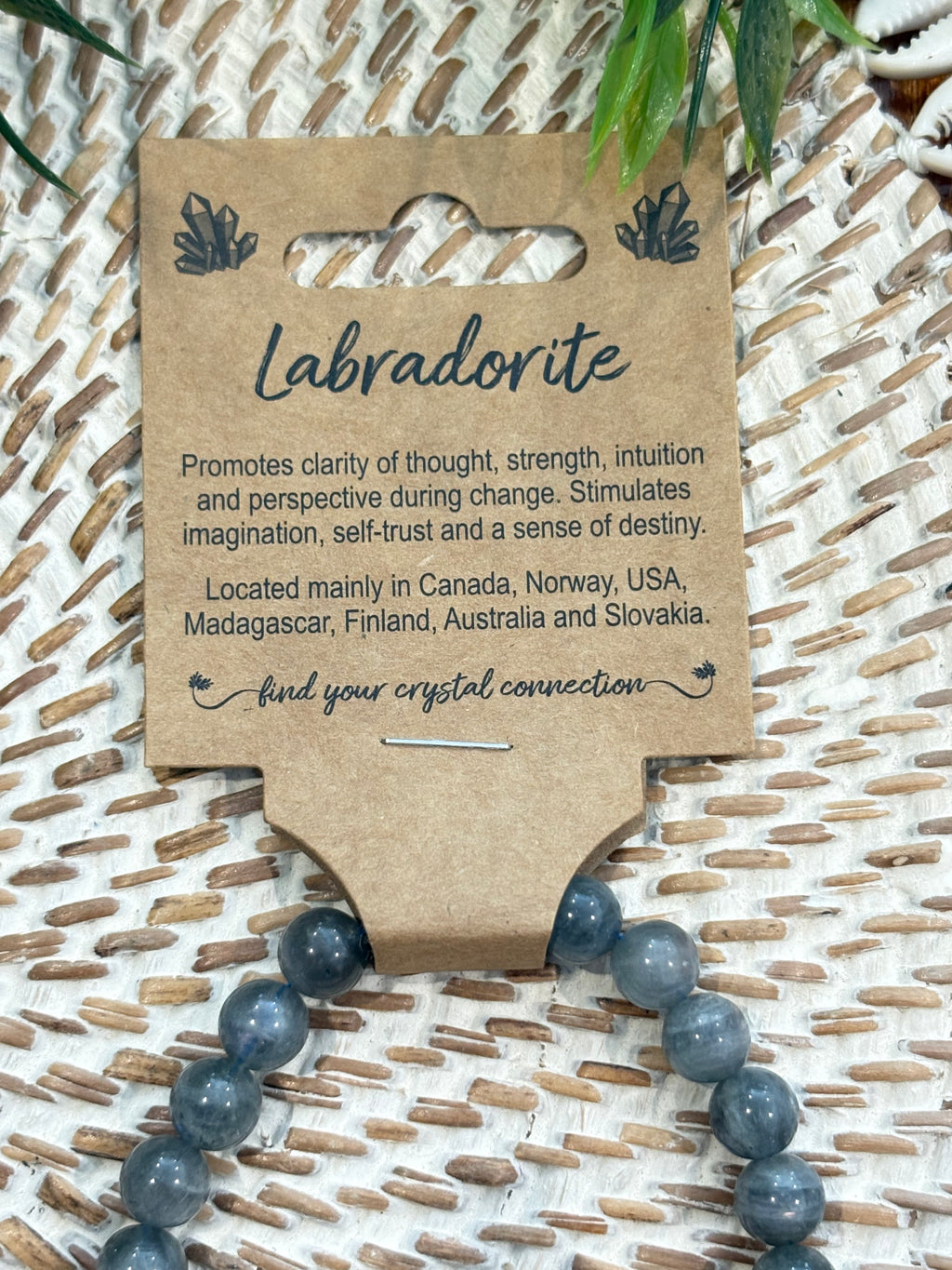 Labradorite Crystal Bead Bracelet