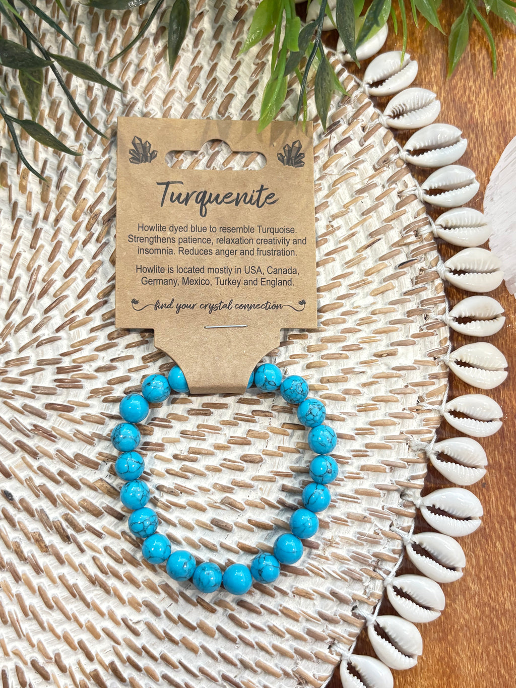 Turquenite Crystal Bead Bracelet Medium