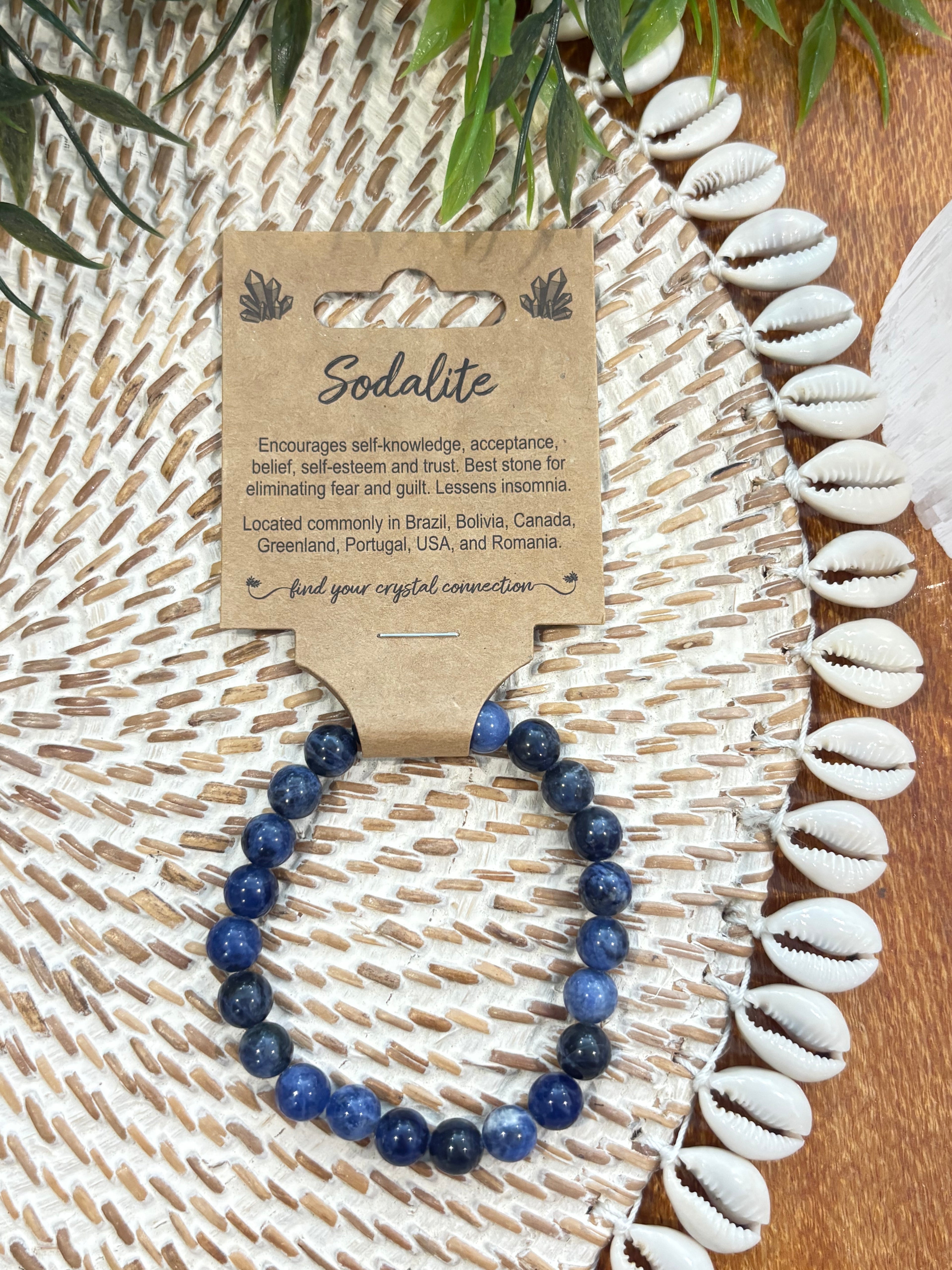 Sodalite Crystal Bead Bracelet Medium