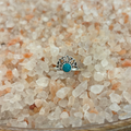 Turquoise Flower Sterling Silver Ring