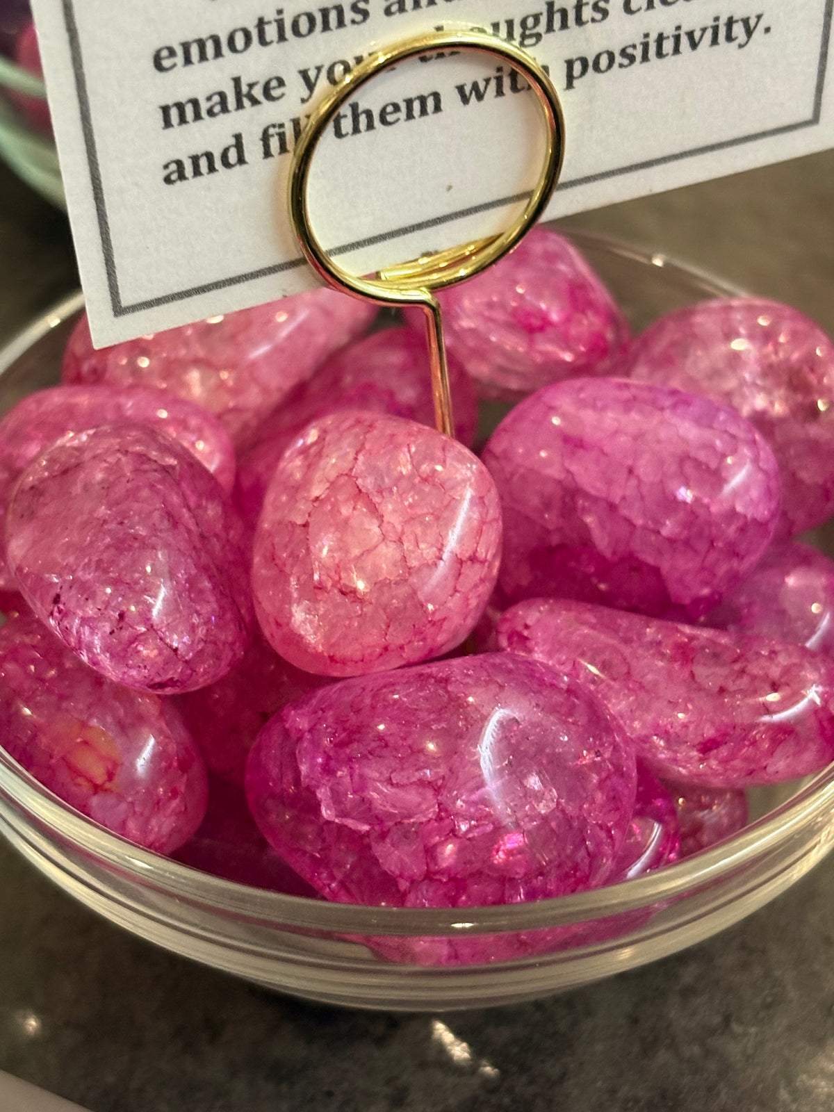 Pink Crackled Quartz Tumbled