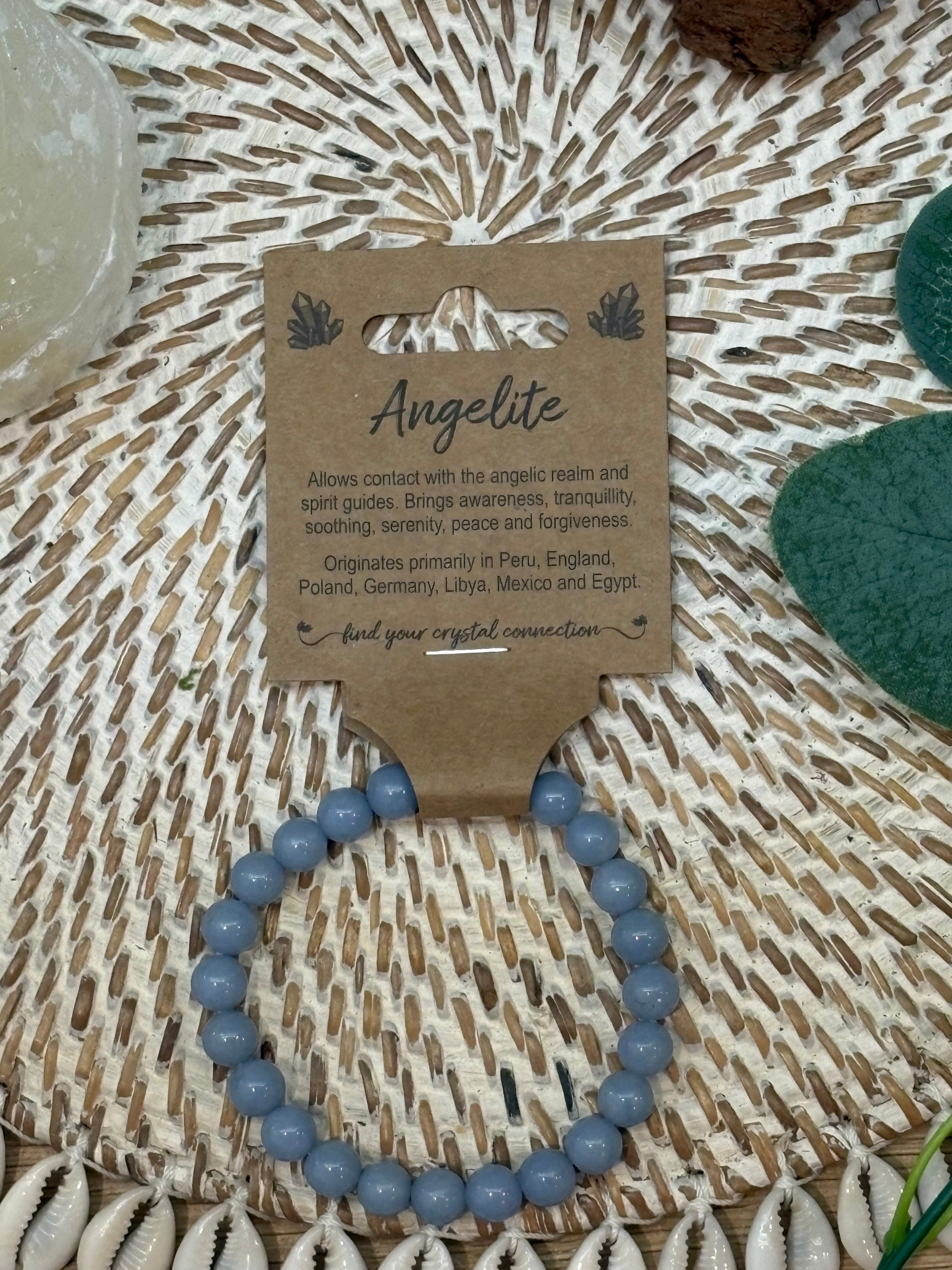 Angelite Crystal Bead Bracelet