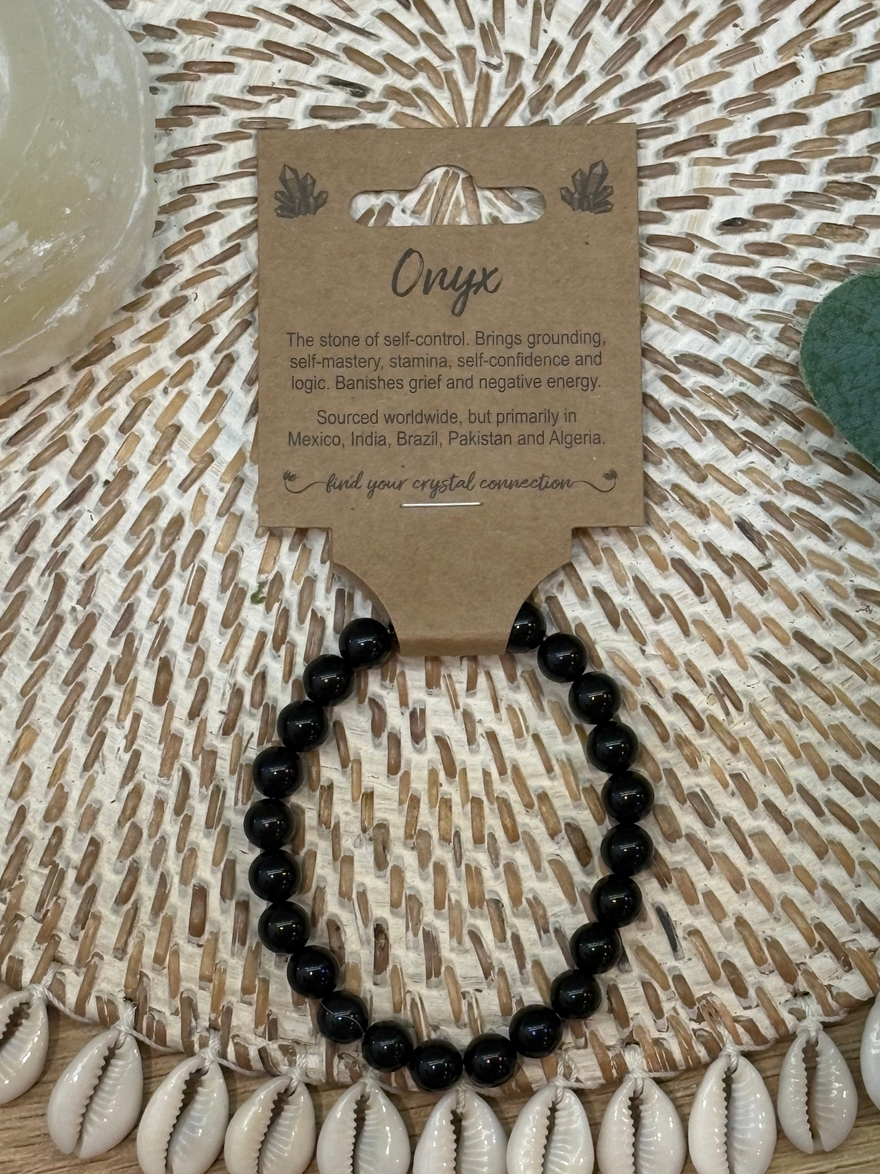Onyx Crystal Bead Bracelet Medium