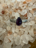 Amethyst Tear Drop Silver RIng