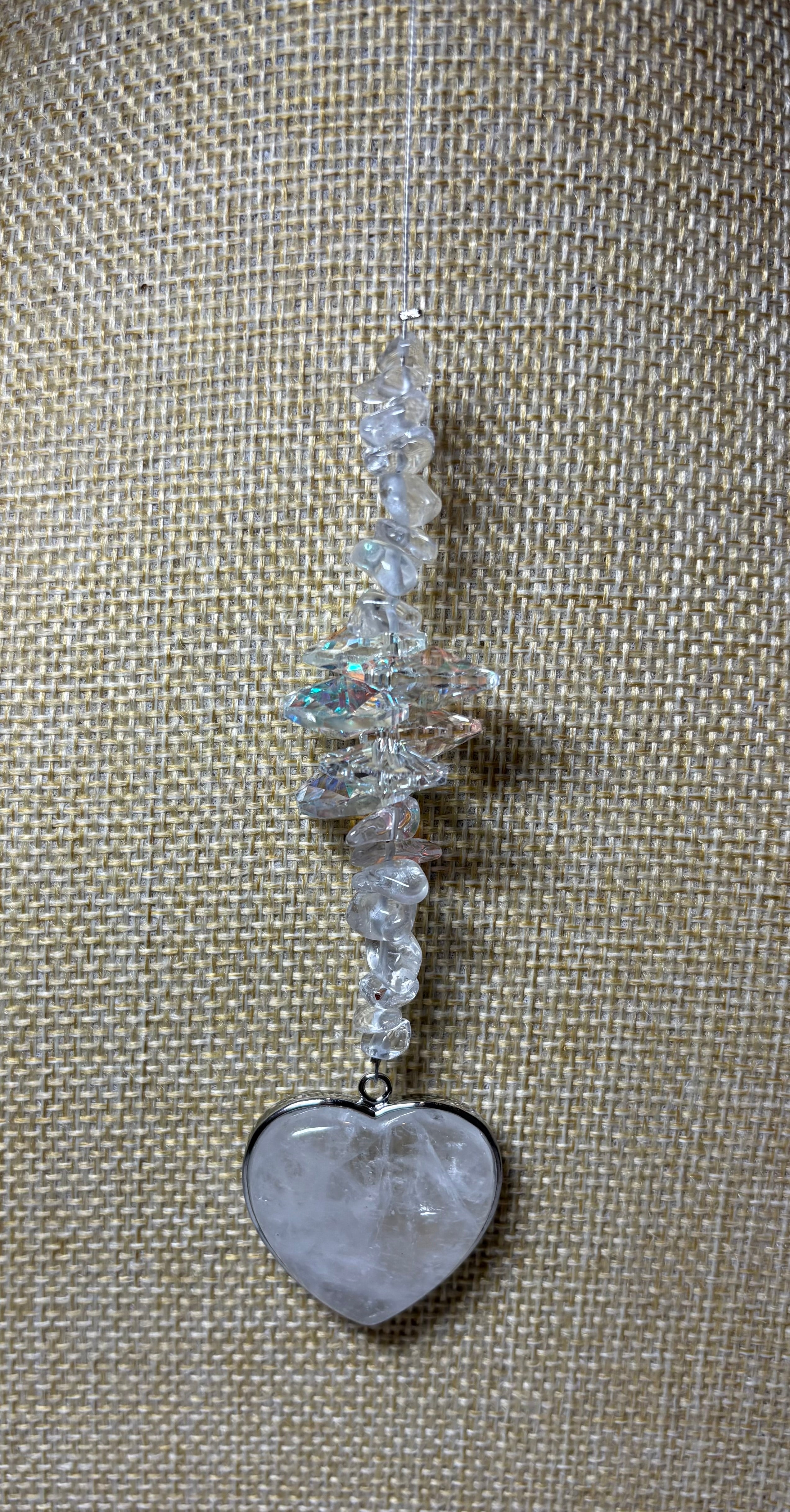 Large Heart Tumbled Stone Sun Catcher