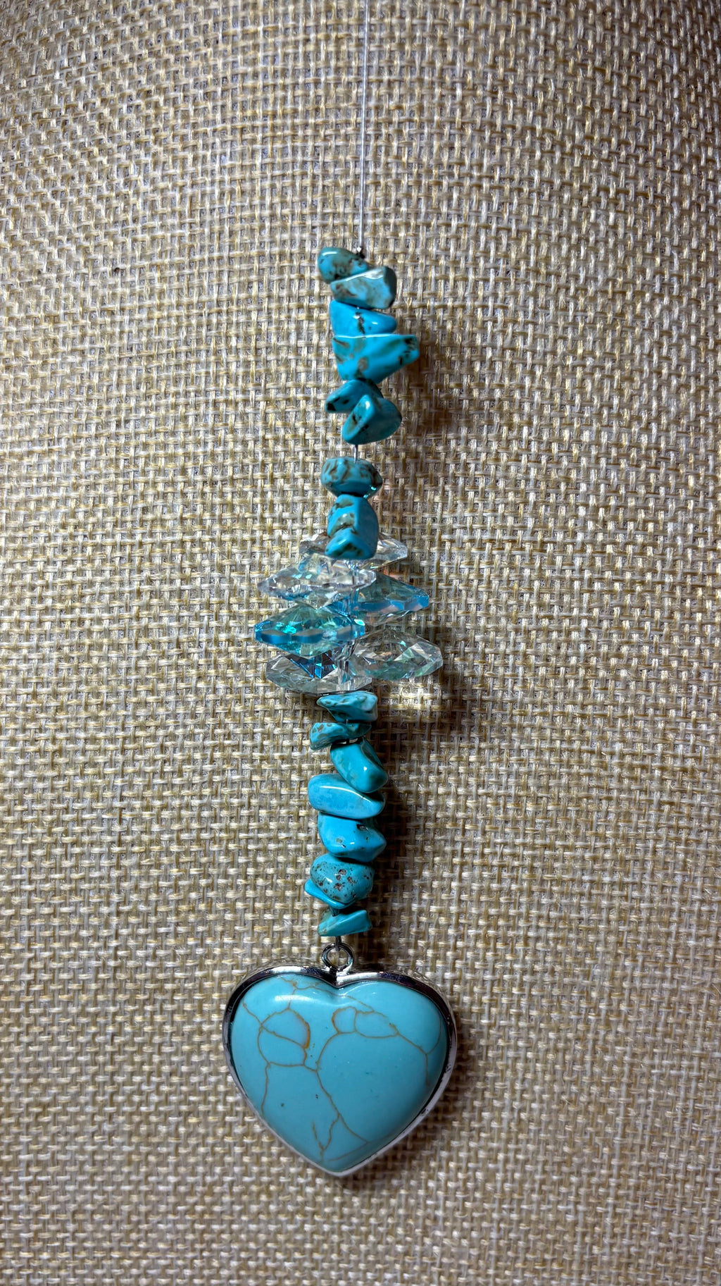 Large Heart Tumbled Stone Sun Catcher