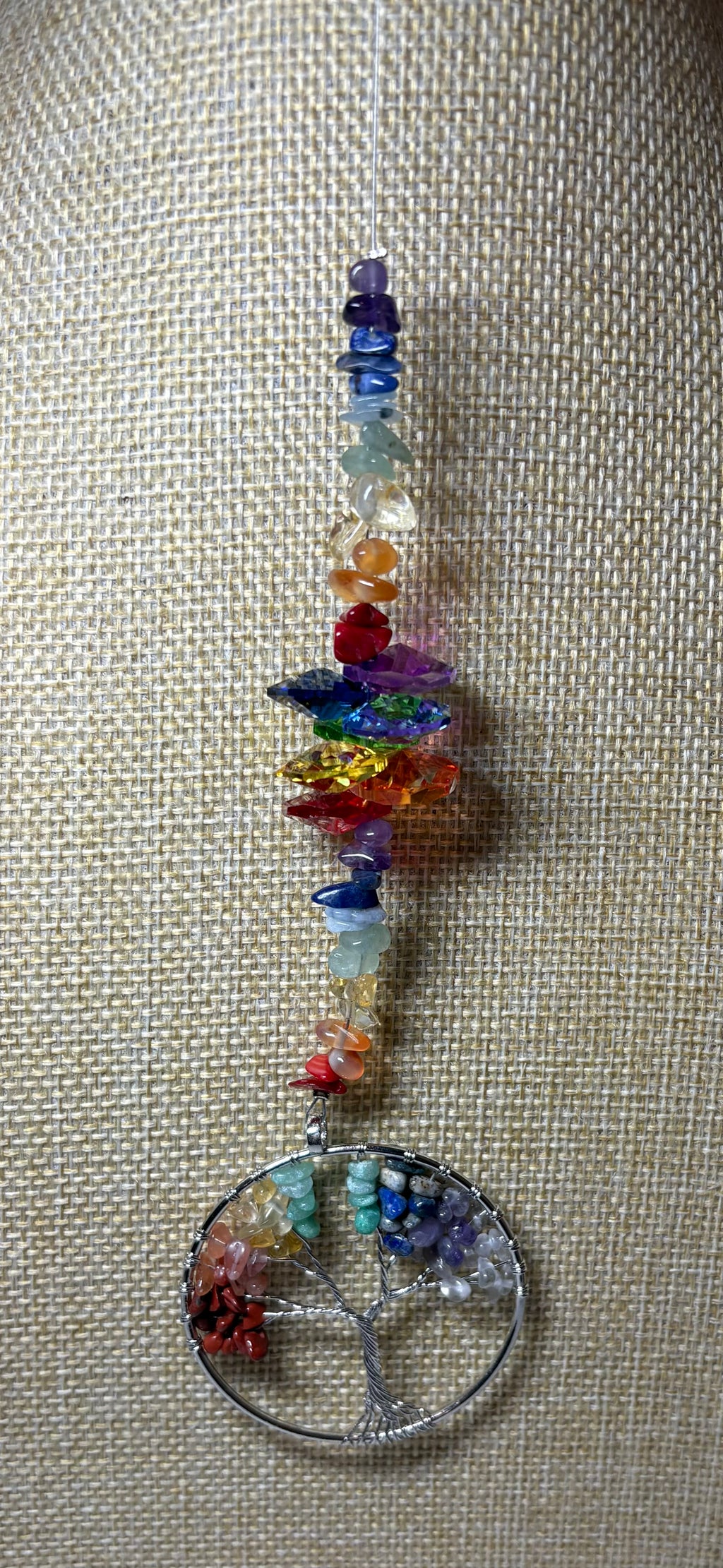 Small Silver Tree of Life Crystal Sun Catcher