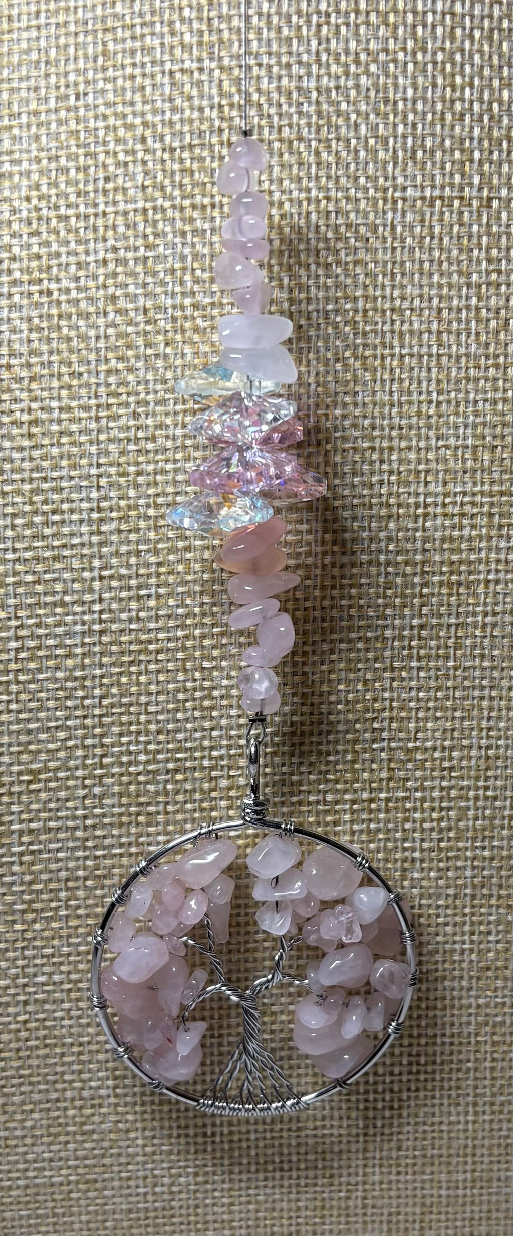 Small Silver Tree of Life Crystal Sun Catcher
