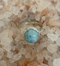 Round Larimar Silver Ring