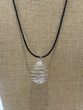 Crystal silver pendant cage