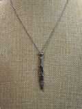Silver Crystal Holder Necklace