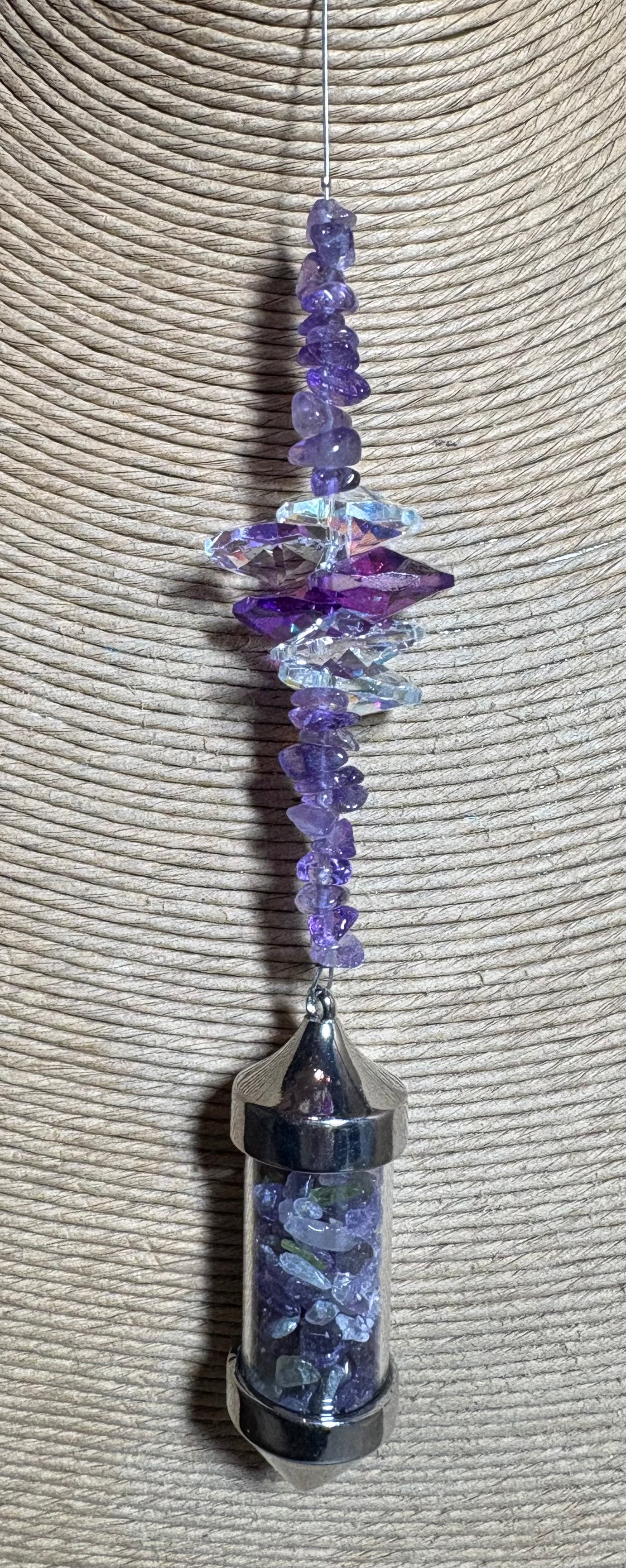 Tube Filled With Crystal Chips Sun Catcher